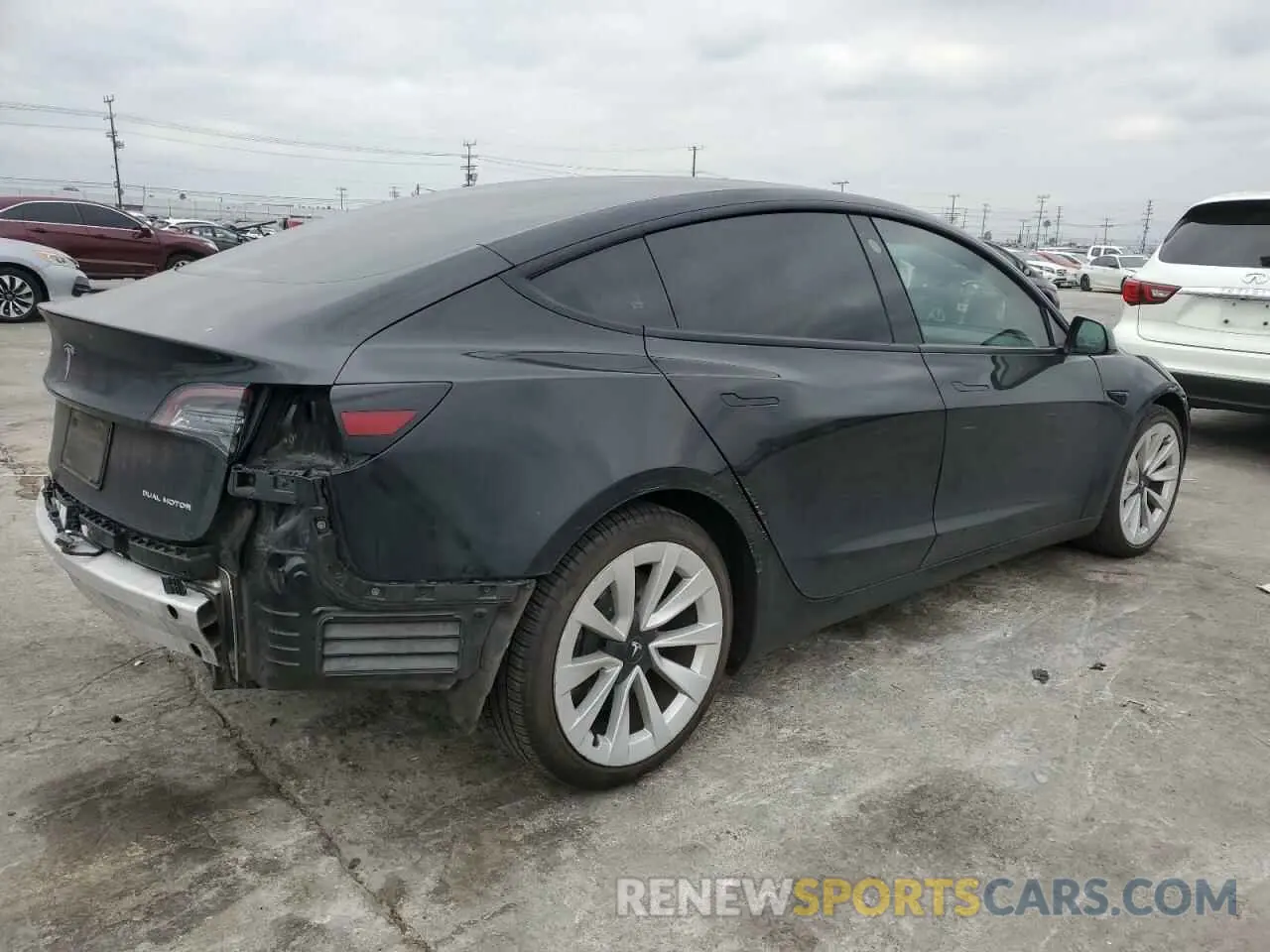 3 fotografías del automóvil dañado 5YJ3E1EB4MF862370 TESLA MODEL 3 2021