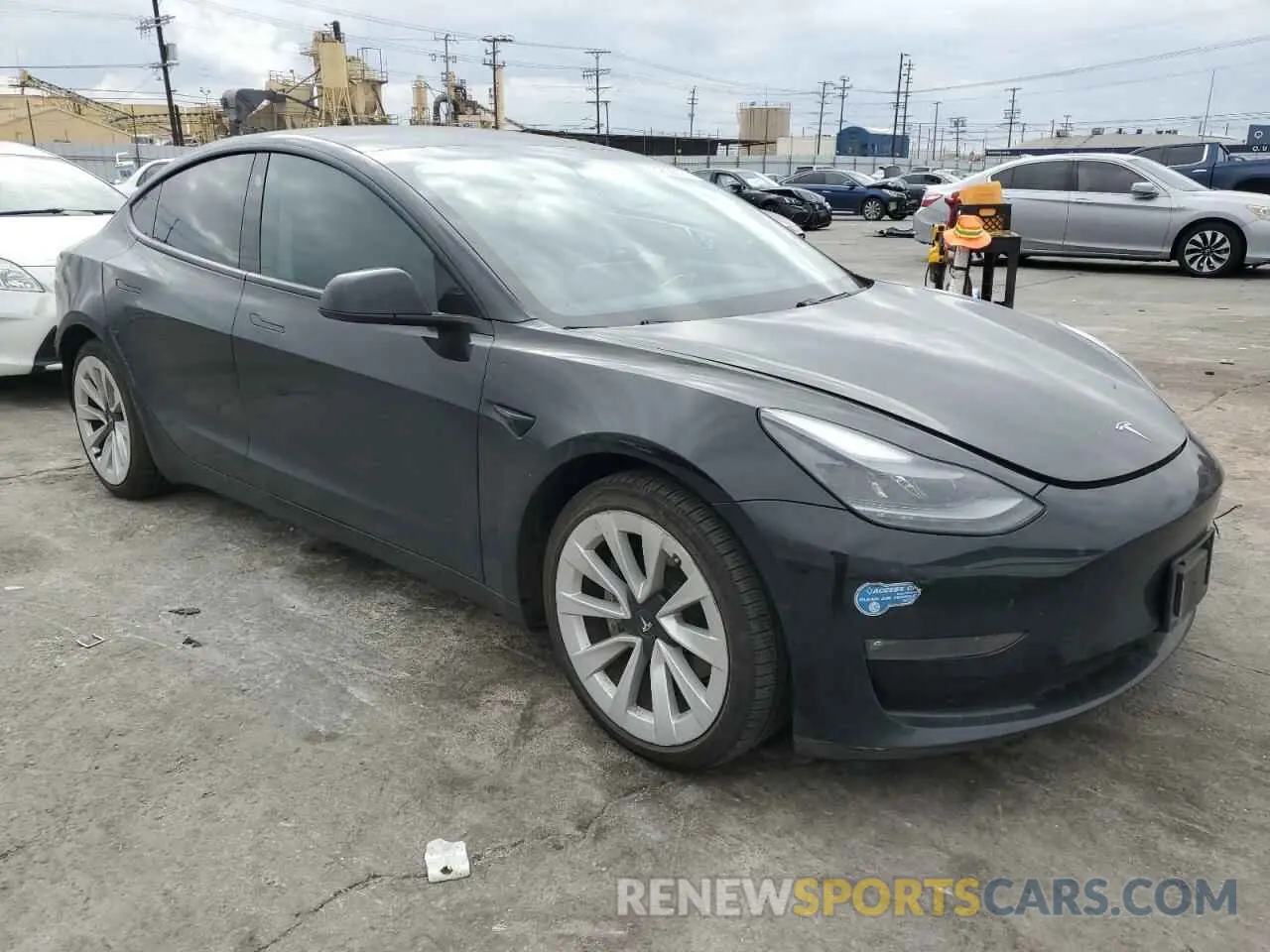4 fotografías del automóvil dañado 5YJ3E1EB4MF862370 TESLA MODEL 3 2021