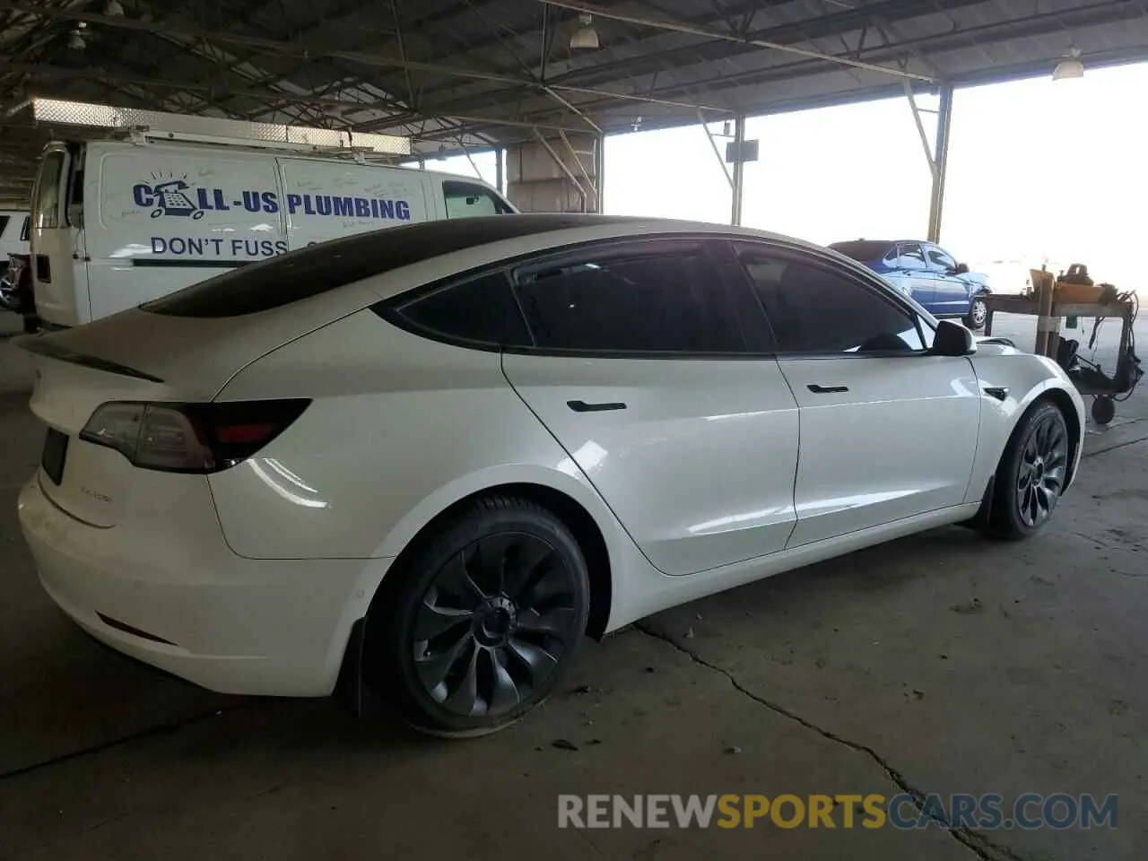 3 fotografías del automóvil dañado 5YJ3E1EB4MF938427 TESLA MODEL 3 2021