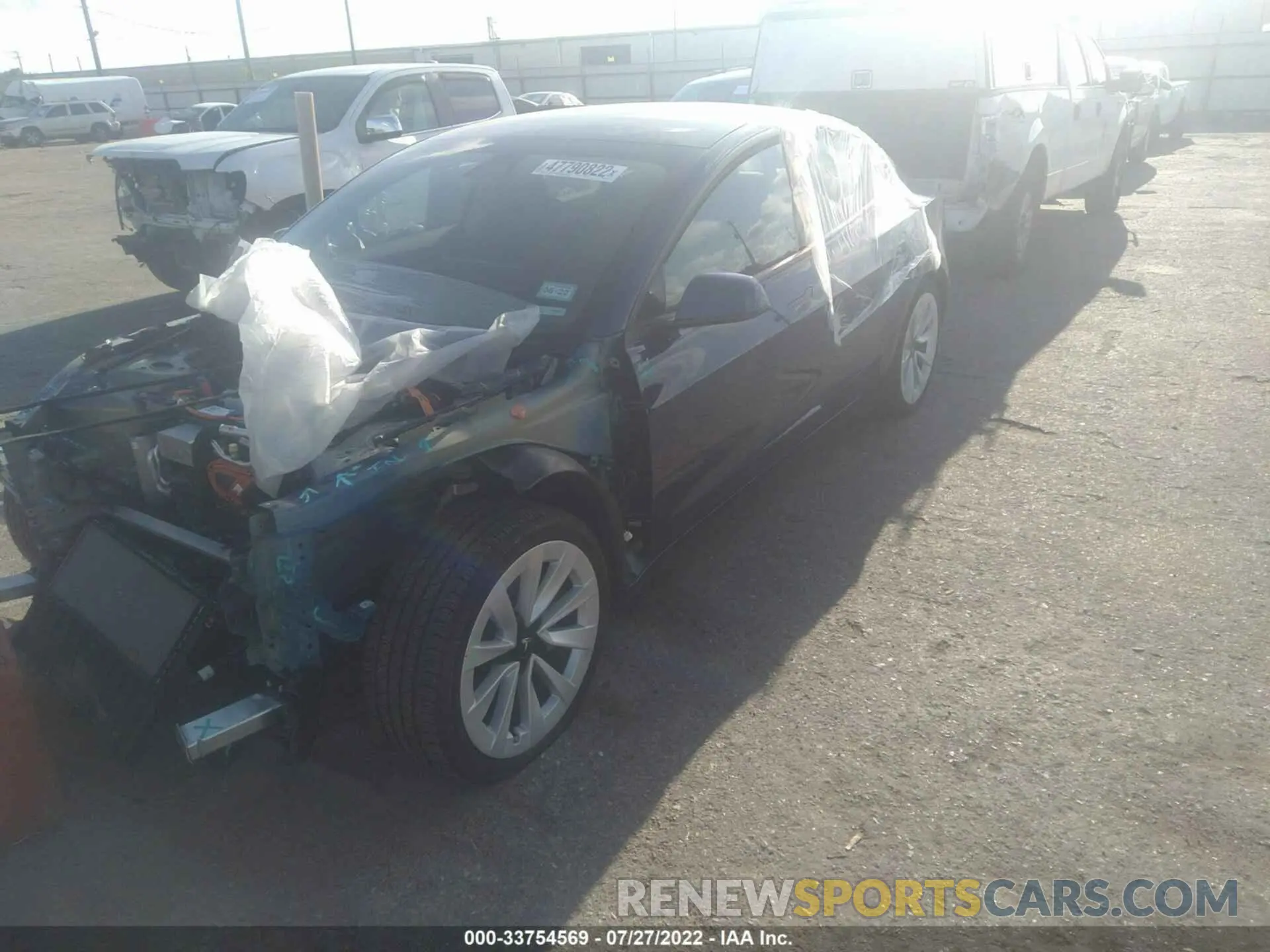 2 fotografías del automóvil dañado 5YJ3E1EB4MF983609 TESLA MODEL 3 2021