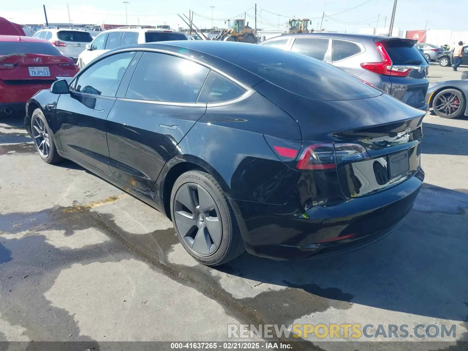 3 fotografías del automóvil dañado 5YJ3E1EB5MF019746 TESLA MODEL 3 2021