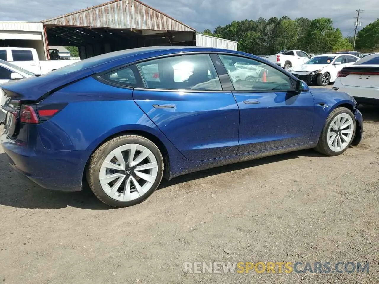 3 fotografías del automóvil dañado 5YJ3E1EB5MF060135 TESLA MODEL 3 2021