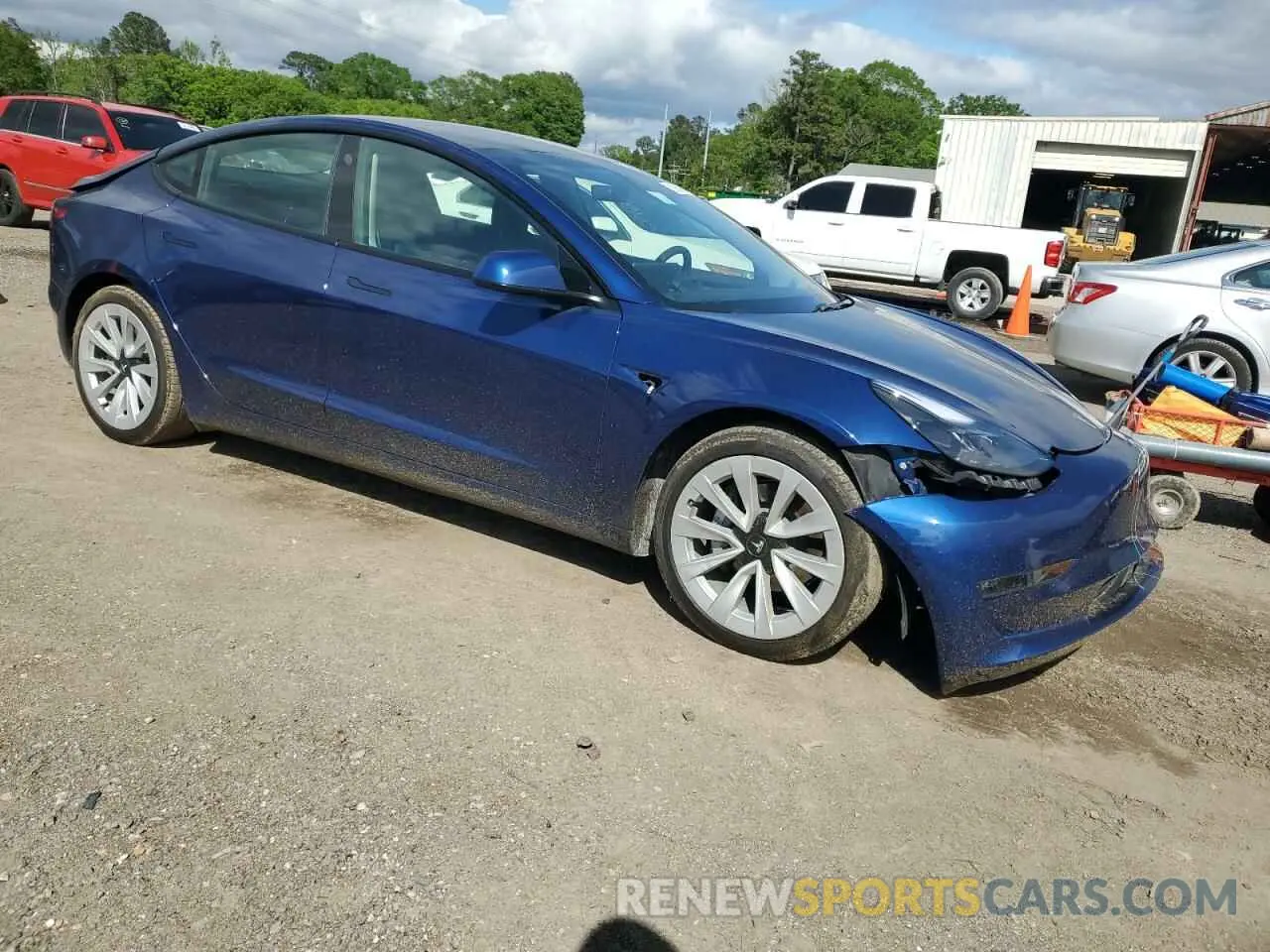 4 fotografías del automóvil dañado 5YJ3E1EB5MF060135 TESLA MODEL 3 2021