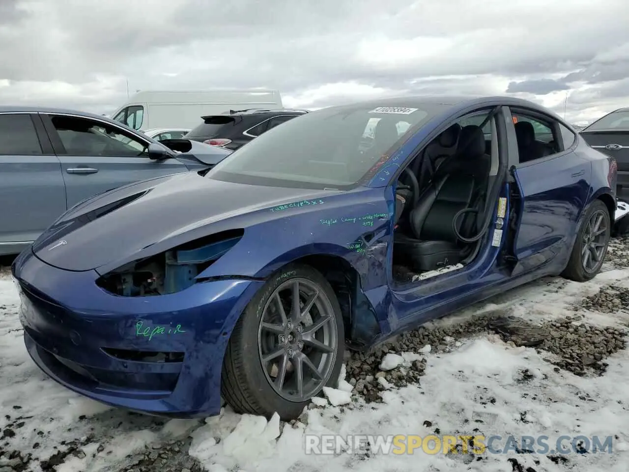1 fotografías del automóvil dañado 5YJ3E1EB5MF069837 TESLA MODEL 3 2021