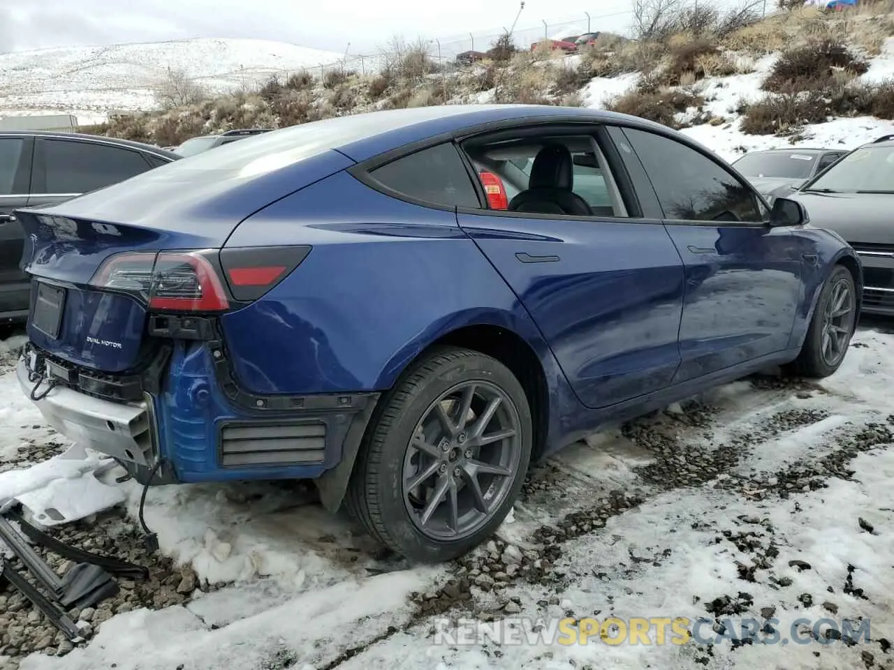 3 fotografías del automóvil dañado 5YJ3E1EB5MF069837 TESLA MODEL 3 2021