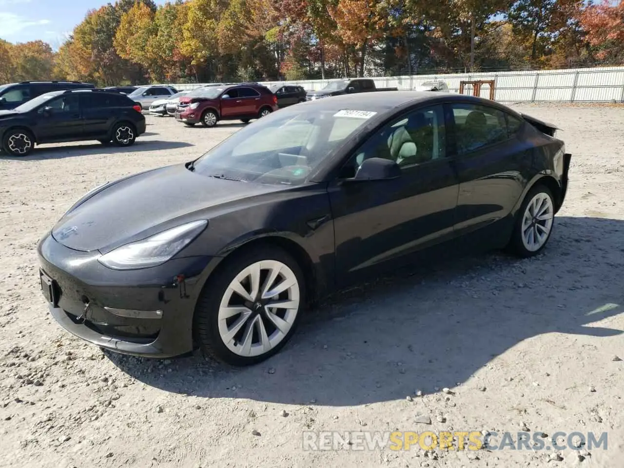1 fotografías del automóvil dañado 5YJ3E1EB5MF855766 TESLA MODEL 3 2021