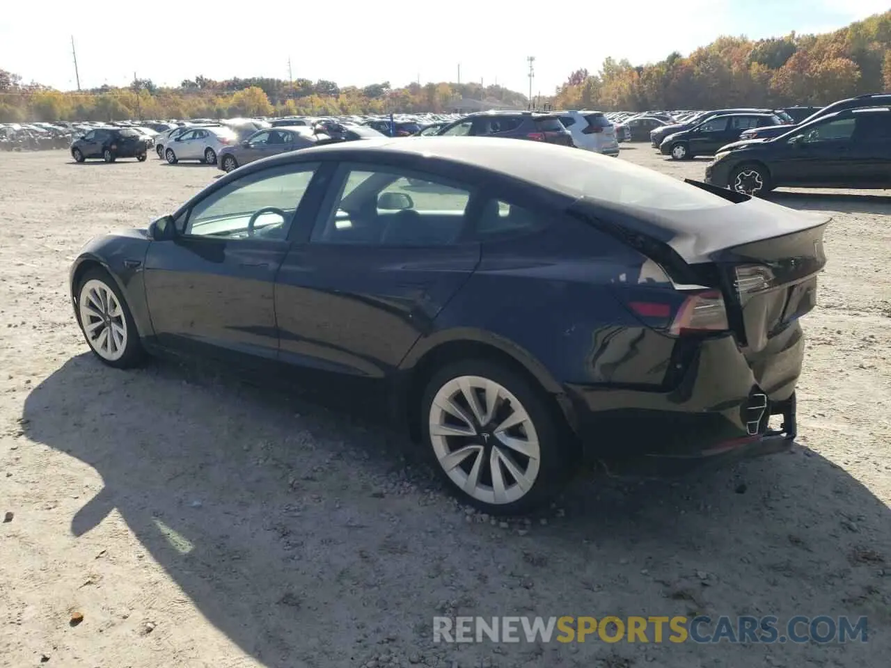 2 fotografías del automóvil dañado 5YJ3E1EB5MF855766 TESLA MODEL 3 2021