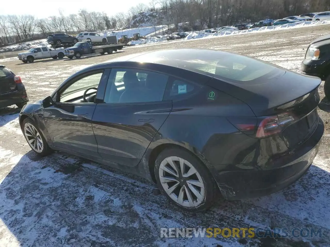 2 fotografías del automóvil dañado 5YJ3E1EB5MF924570 TESLA MODEL 3 2021