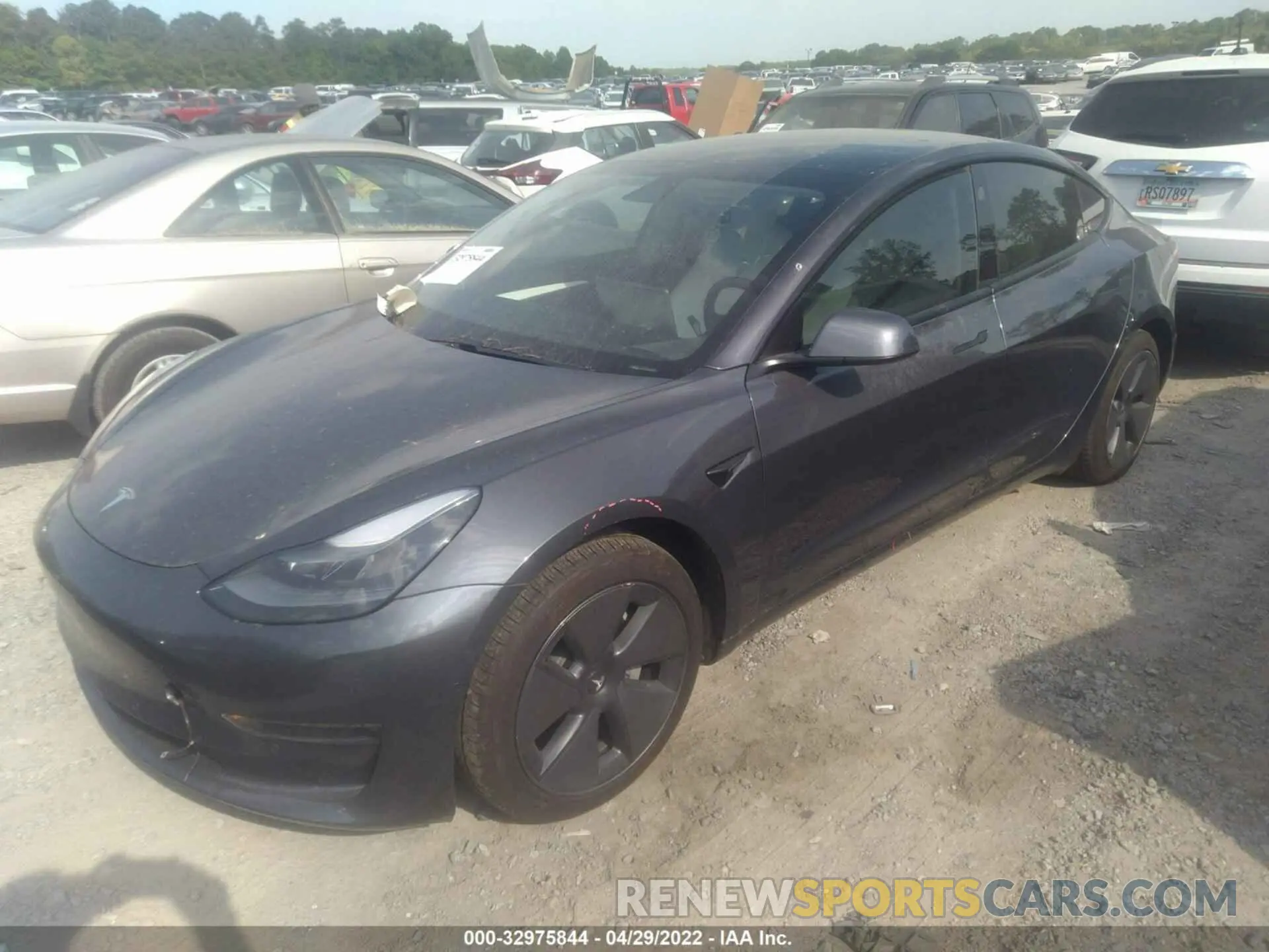 2 fotografías del automóvil dañado 5YJ3E1EB5MF992870 TESLA MODEL 3 2021