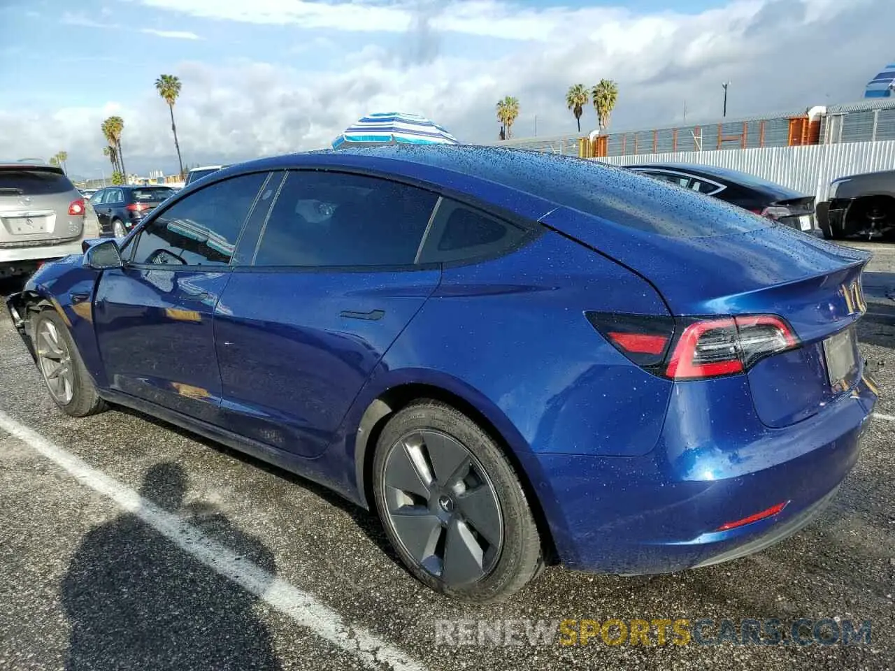 2 fotografías del automóvil dañado 5YJ3E1EB6MF001093 TESLA MODEL 3 2021