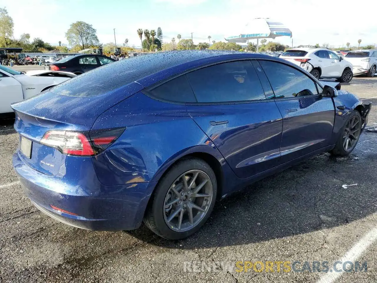 3 fotografías del automóvil dañado 5YJ3E1EB6MF001093 TESLA MODEL 3 2021