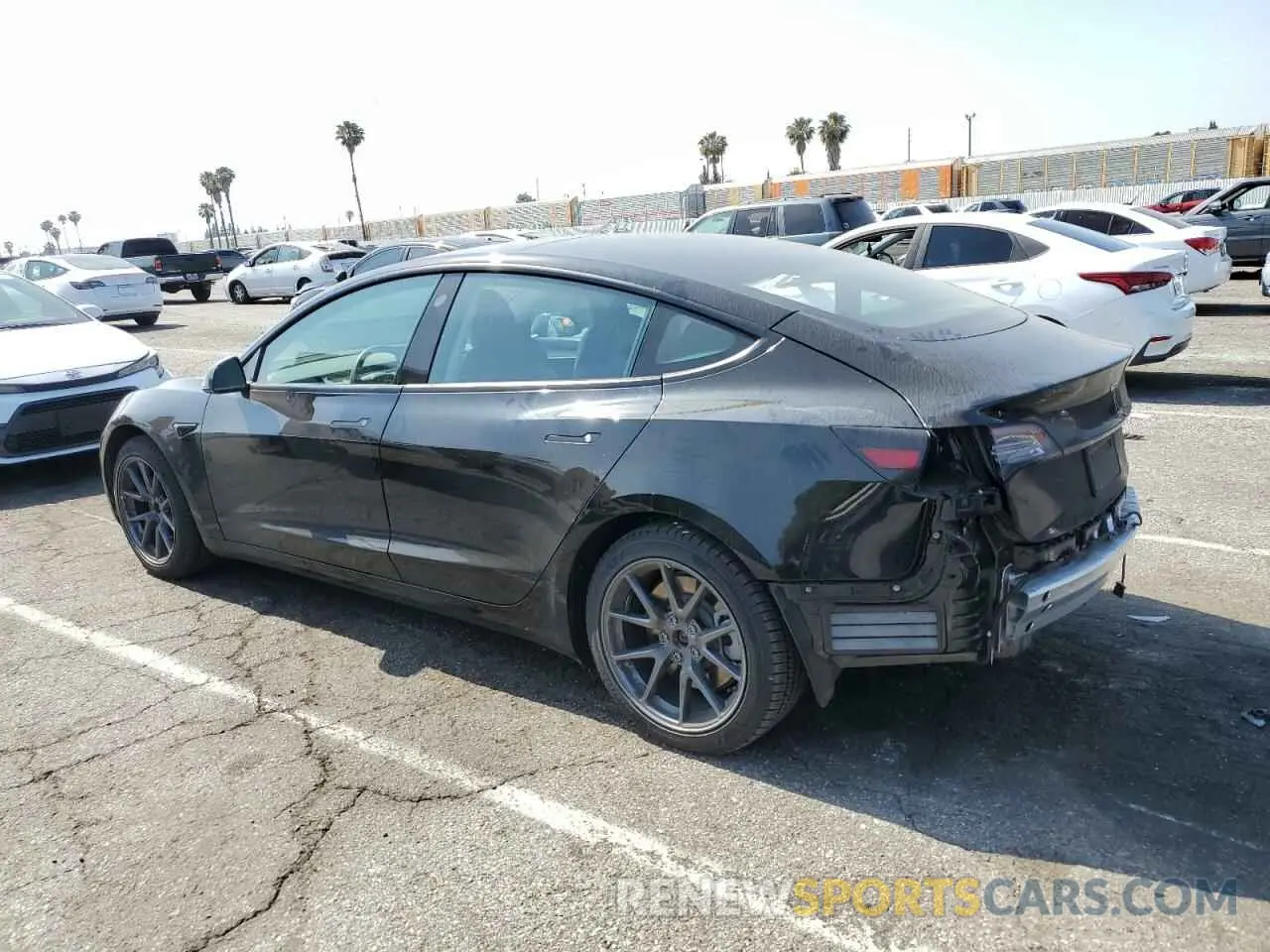 2 fotografías del automóvil dañado 5YJ3E1EB6MF002955 TESLA MODEL 3 2021