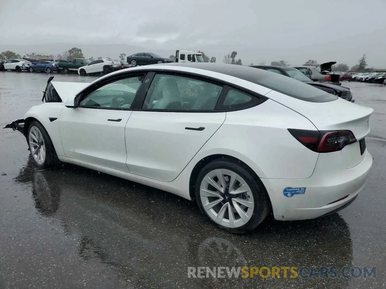 2 fotografías del automóvil dañado 5YJ3E1EB6MF004124 TESLA MODEL 3 2021