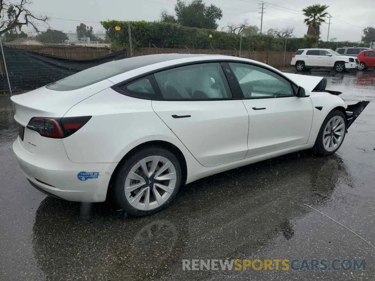 3 fotografías del automóvil dañado 5YJ3E1EB6MF004124 TESLA MODEL 3 2021