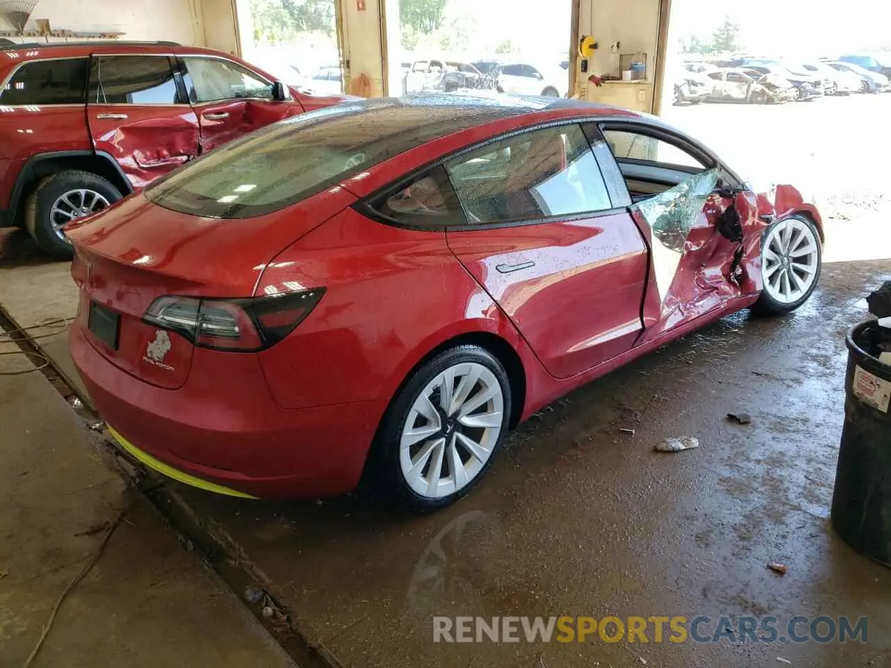 4 fotografías del automóvil dañado 5YJ3E1EB6MF013079 TESLA MODEL 3 2021