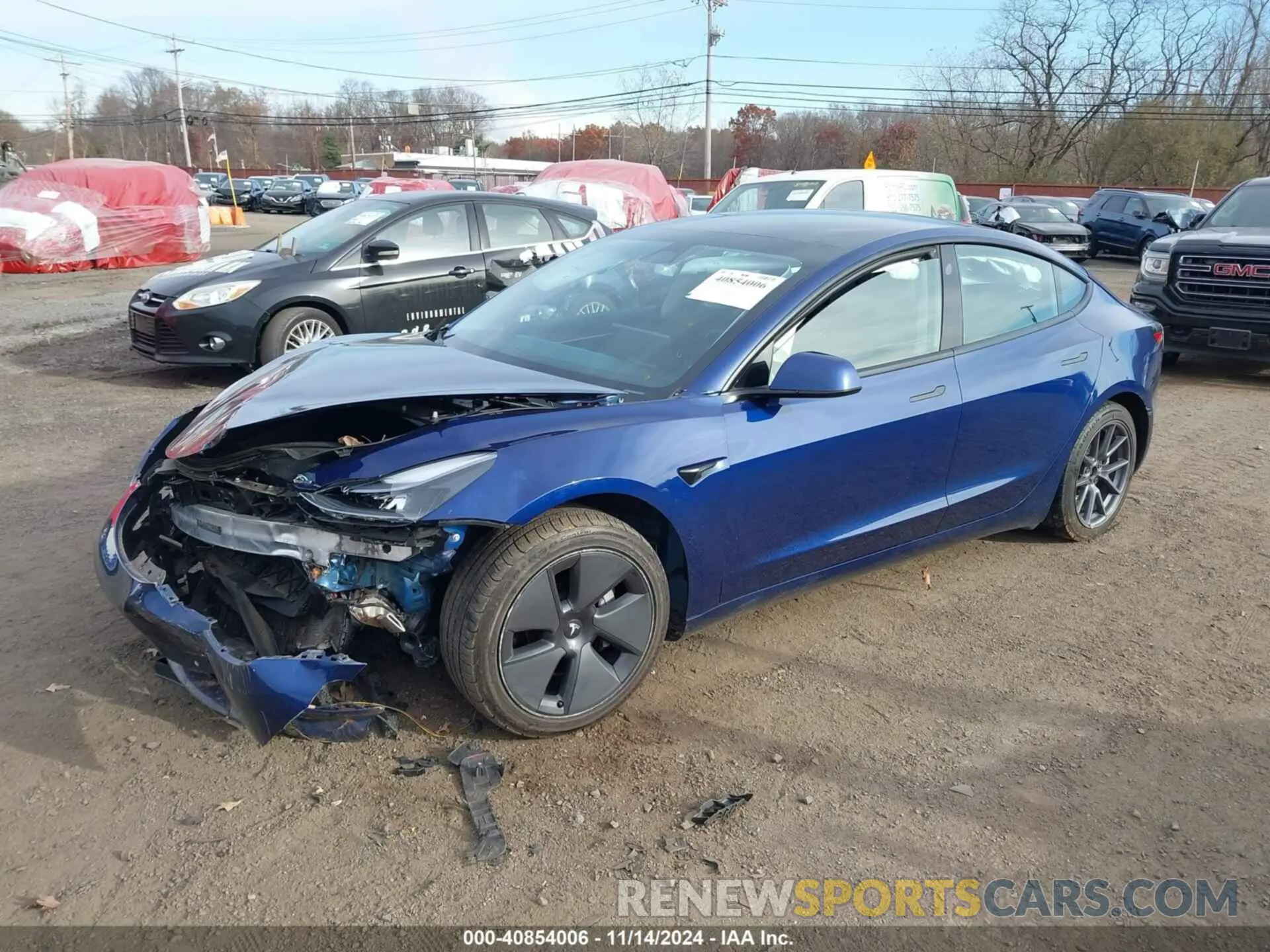 2 fotografías del automóvil dañado 5YJ3E1EB6MF037107 TESLA MODEL 3 2021