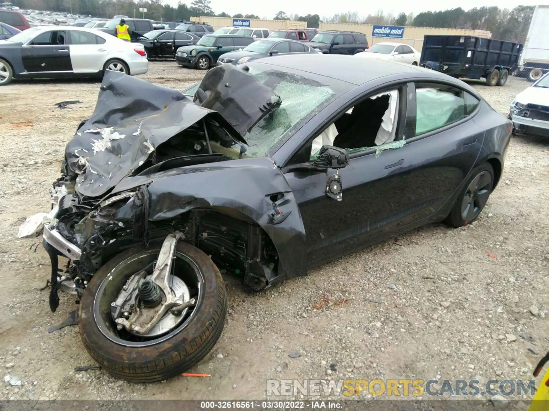 2 fotografías del automóvil dañado 5YJ3E1EB6MF048978 TESLA MODEL 3 2021