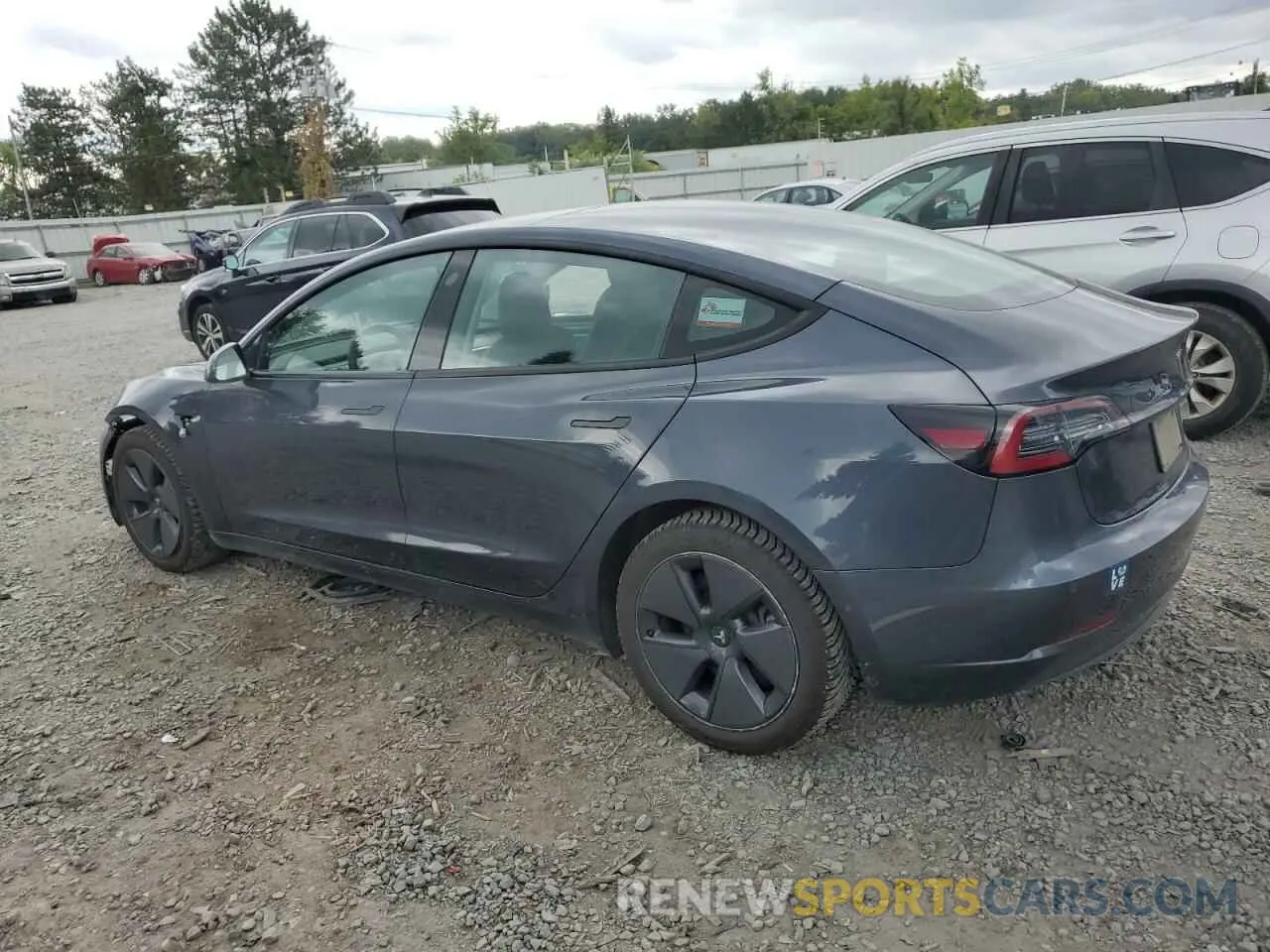 2 fotografías del automóvil dañado 5YJ3E1EB6MF061813 TESLA MODEL 3 2021