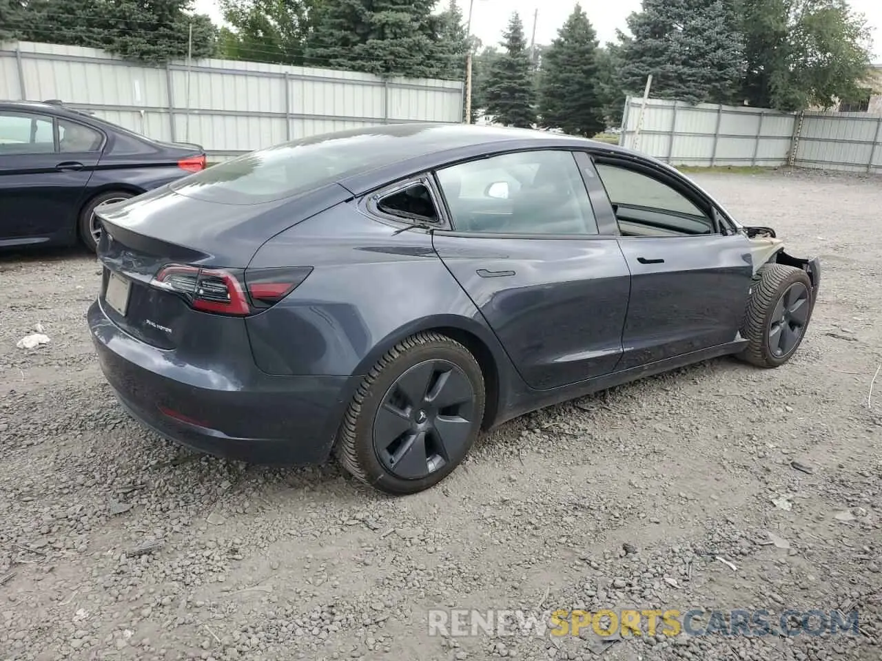 3 fotografías del automóvil dañado 5YJ3E1EB6MF061813 TESLA MODEL 3 2021