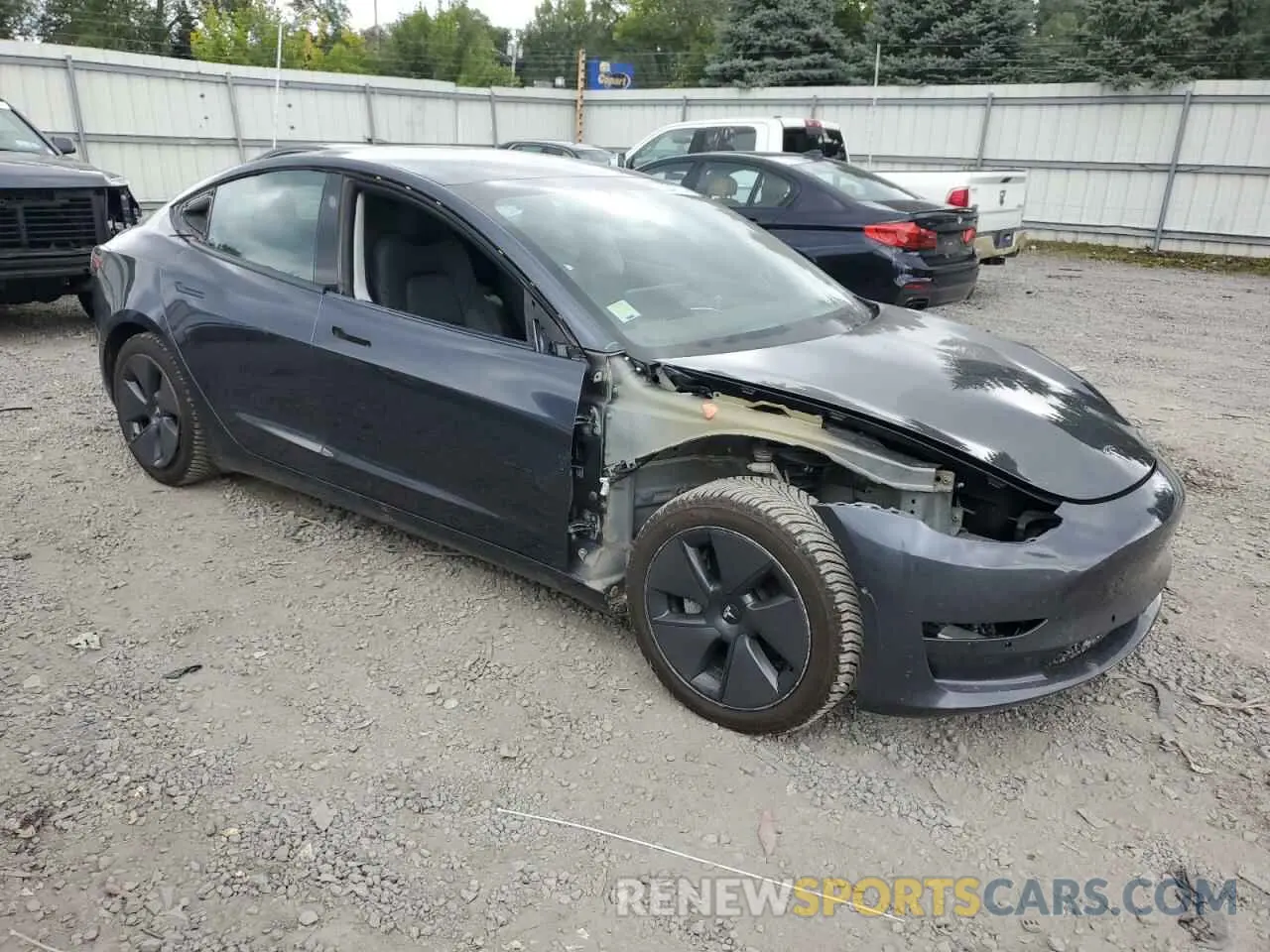 4 fotografías del automóvil dañado 5YJ3E1EB6MF061813 TESLA MODEL 3 2021