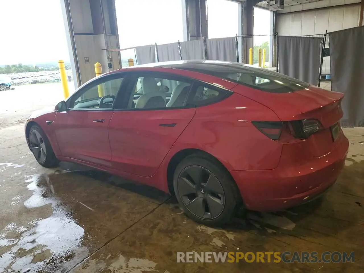2 fotografías del automóvil dañado 5YJ3E1EB6MF062699 TESLA MODEL 3 2021