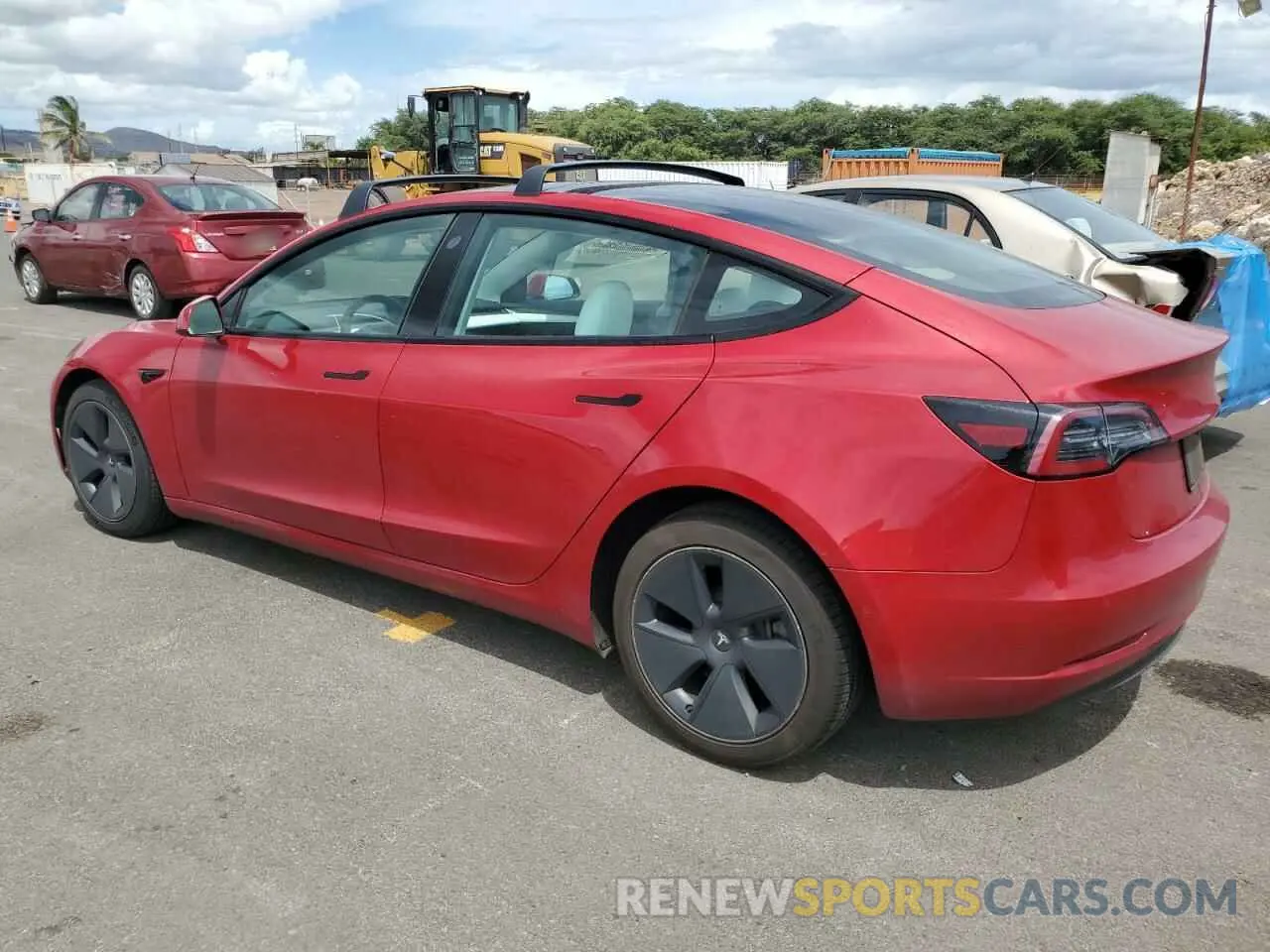 2 fotografías del automóvil dañado 5YJ3E1EB6MF092012 TESLA MODEL 3 2021