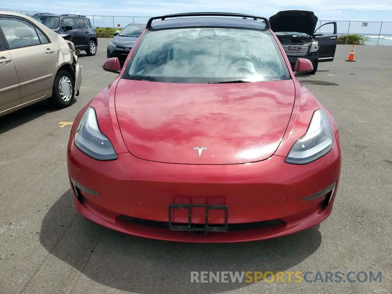 5 fotografías del automóvil dañado 5YJ3E1EB6MF092012 TESLA MODEL 3 2021