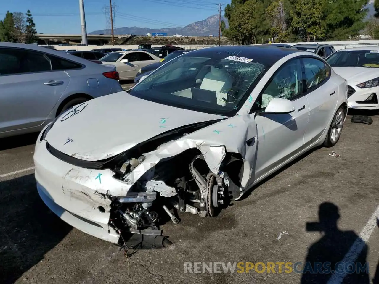 1 fotografías del automóvil dañado 5YJ3E1EB6MF868896 TESLA MODEL 3 2021