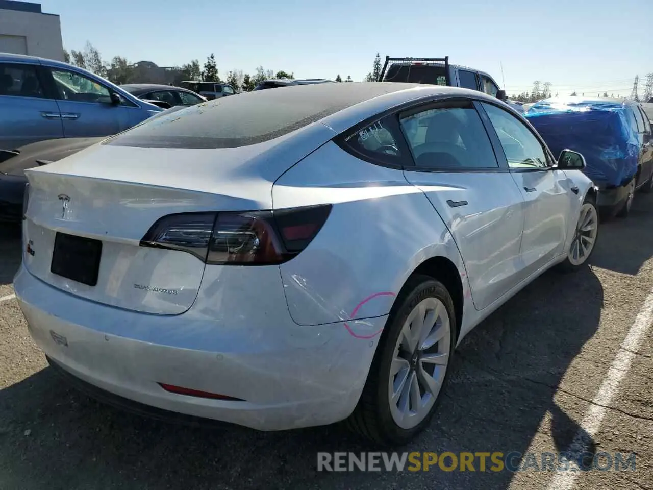 3 fotografías del automóvil dañado 5YJ3E1EB6MF868896 TESLA MODEL 3 2021
