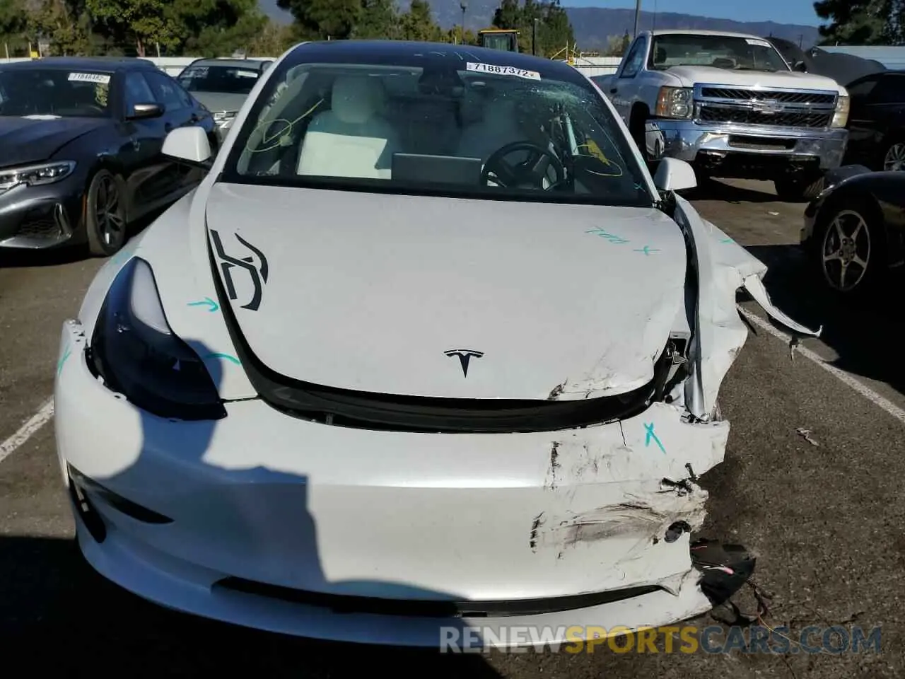 5 fotografías del automóvil dañado 5YJ3E1EB6MF868896 TESLA MODEL 3 2021