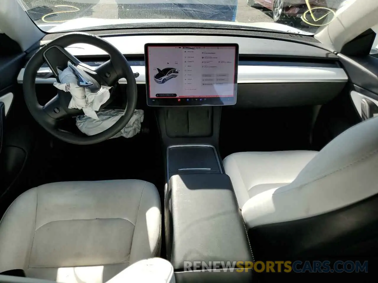 8 fotografías del automóvil dañado 5YJ3E1EB6MF868896 TESLA MODEL 3 2021