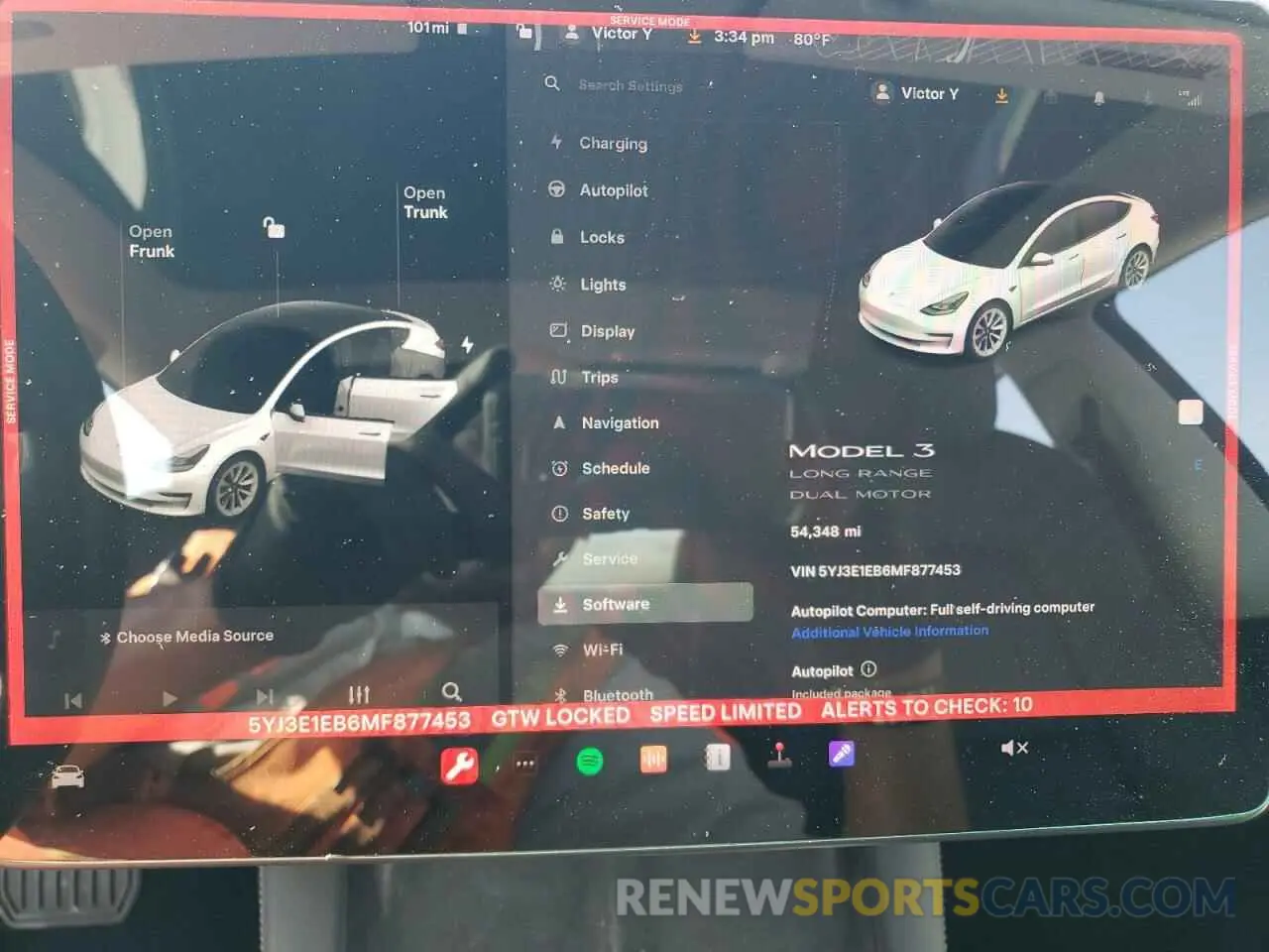 9 fotografías del automóvil dañado 5YJ3E1EB6MF877453 TESLA MODEL 3 2021