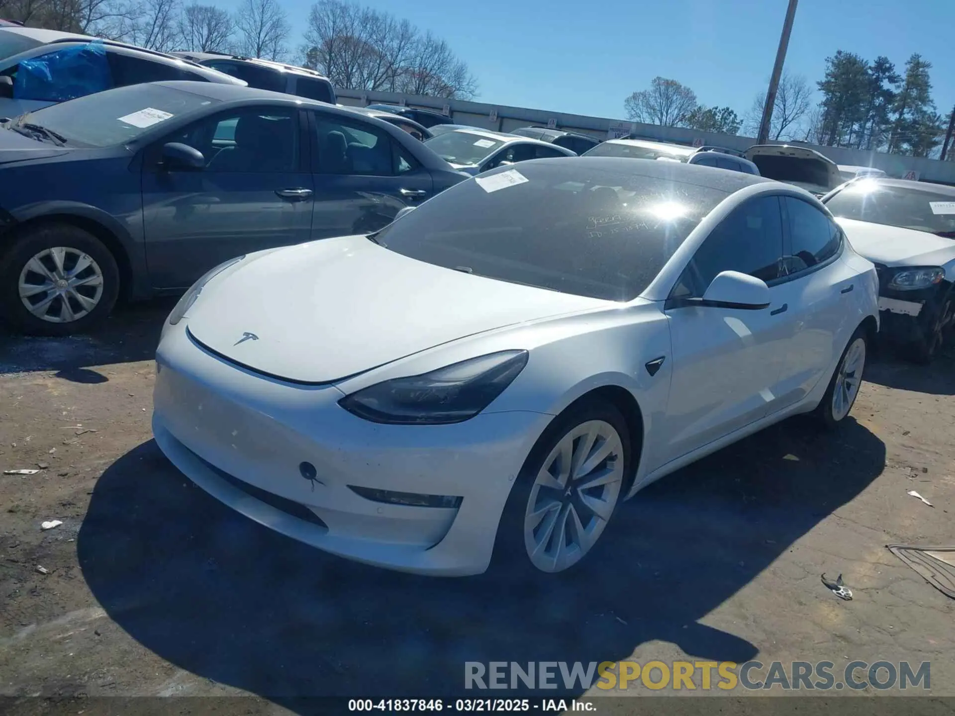 2 fotografías del automóvil dañado 5YJ3E1EB6MF902268 TESLA MODEL 3 2021