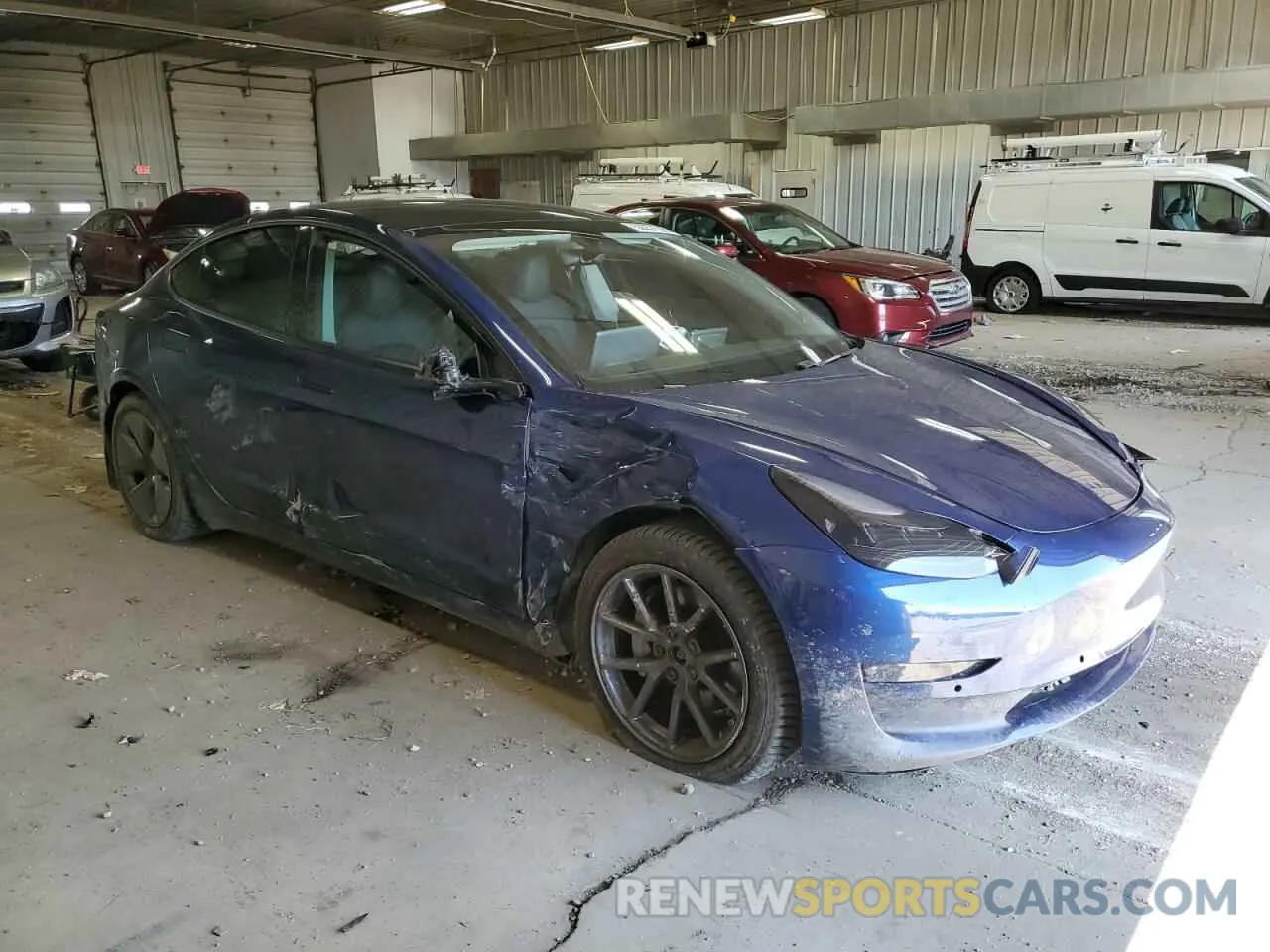 4 fotografías del automóvil dañado 5YJ3E1EB6MF902352 TESLA MODEL 3 2021