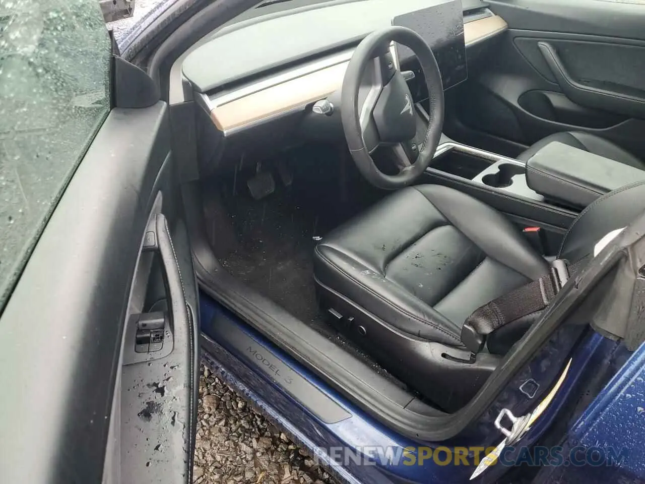 8 fotografías del automóvil dañado 5YJ3E1EB6MF923931 TESLA MODEL 3 2021