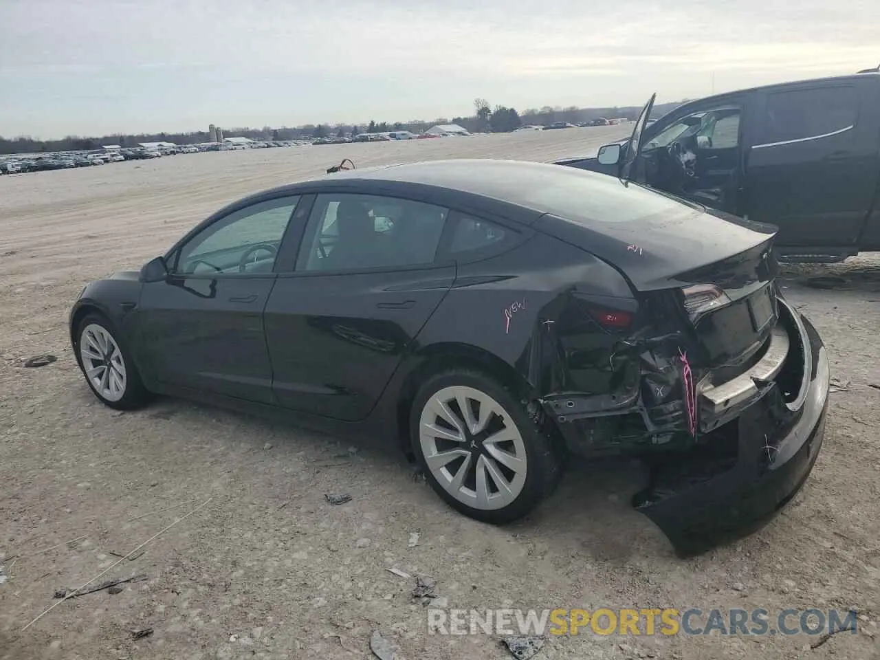 2 fotografías del automóvil dañado 5YJ3E1EB6MF924559 TESLA MODEL 3 2021