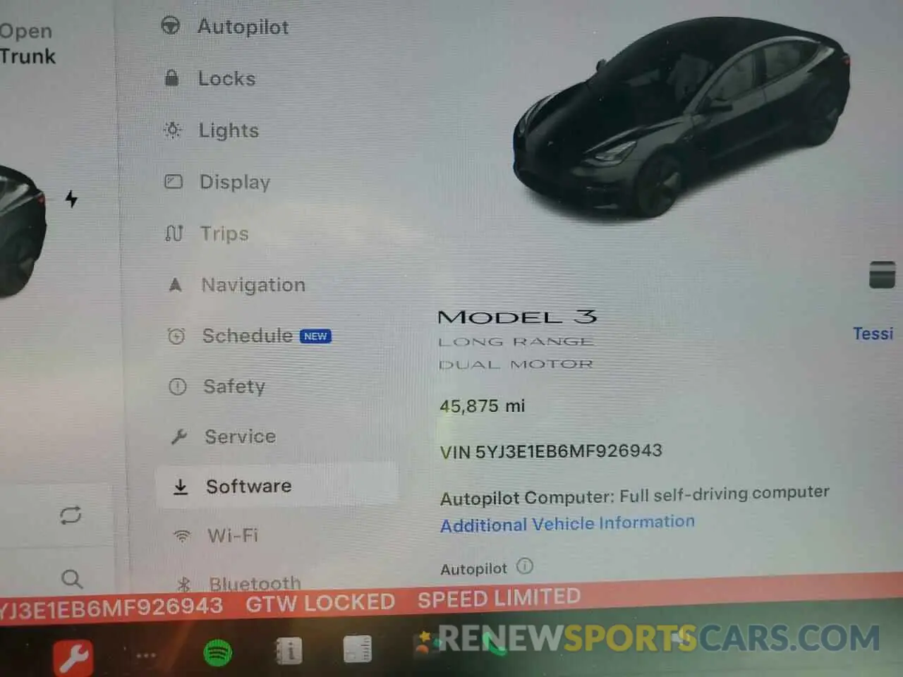 9 fotografías del automóvil dañado 5YJ3E1EB6MF926943 TESLA MODEL 3 2021
