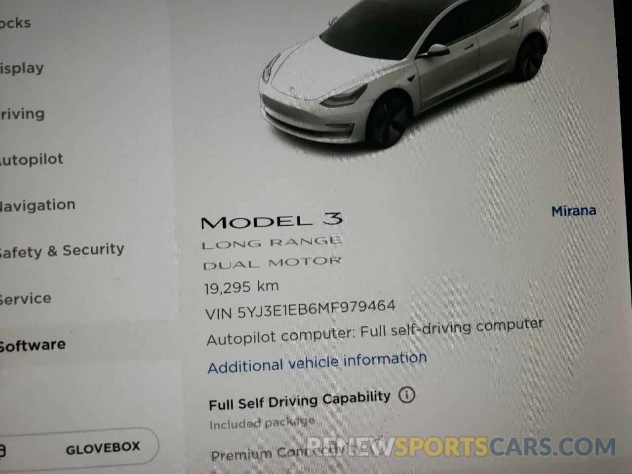 8 fotografías del automóvil dañado 5YJ3E1EB6MF979464 TESLA MODEL 3 2021