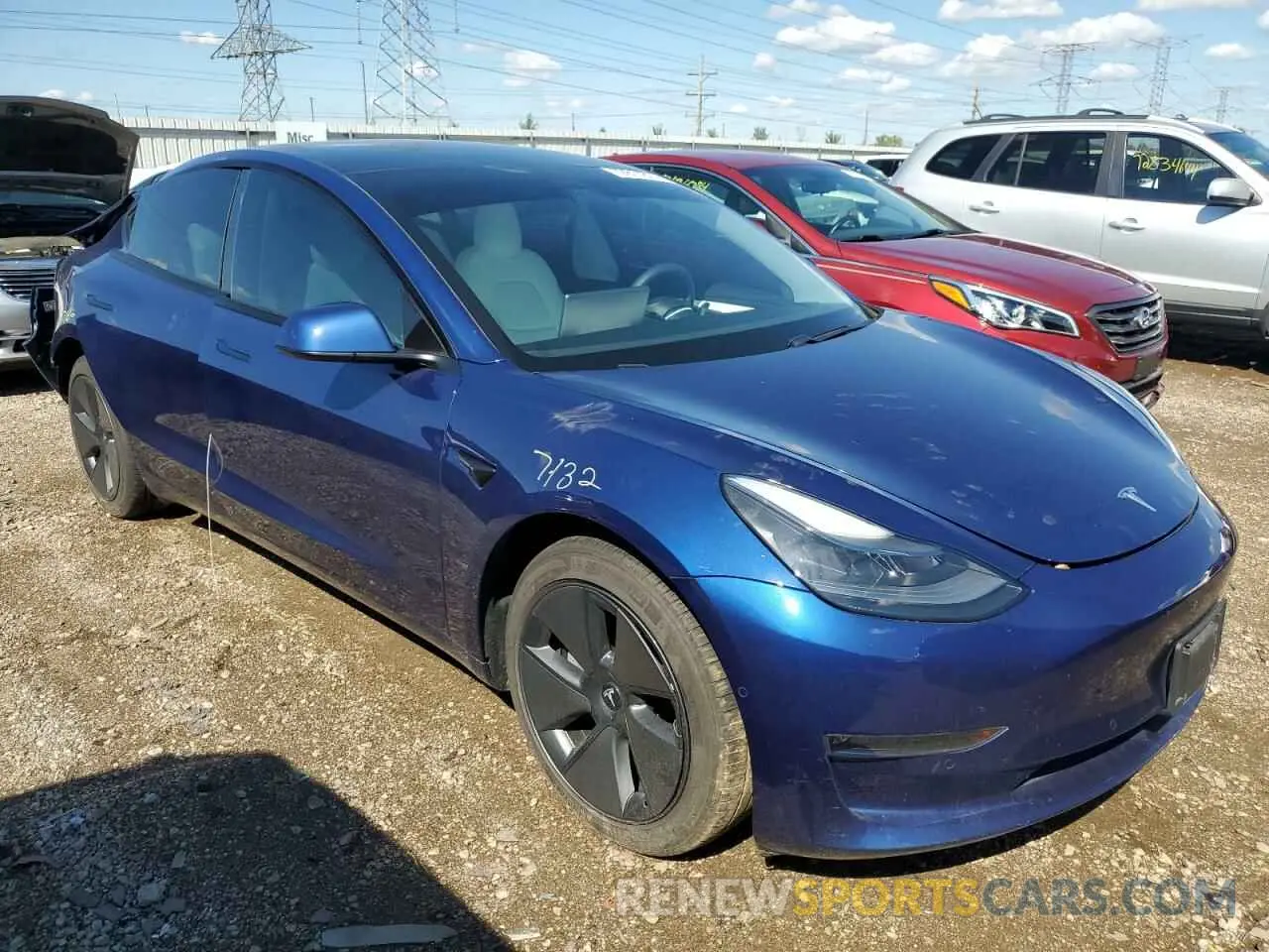 4 fotografías del automóvil dañado 5YJ3E1EB6MF980601 TESLA MODEL 3 2021