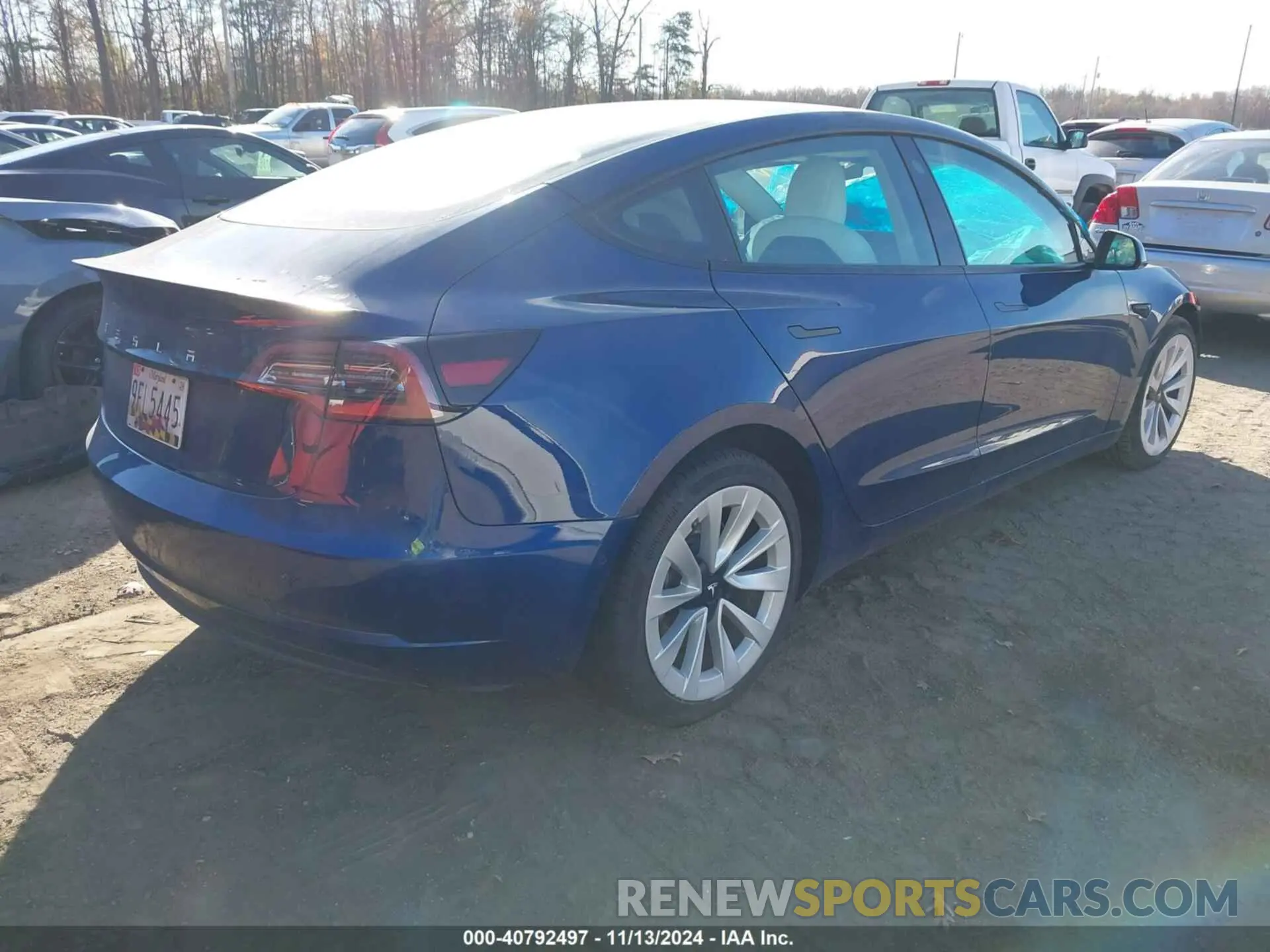 4 fotografías del automóvil dañado 5YJ3E1EB6MF980744 TESLA MODEL 3 2021