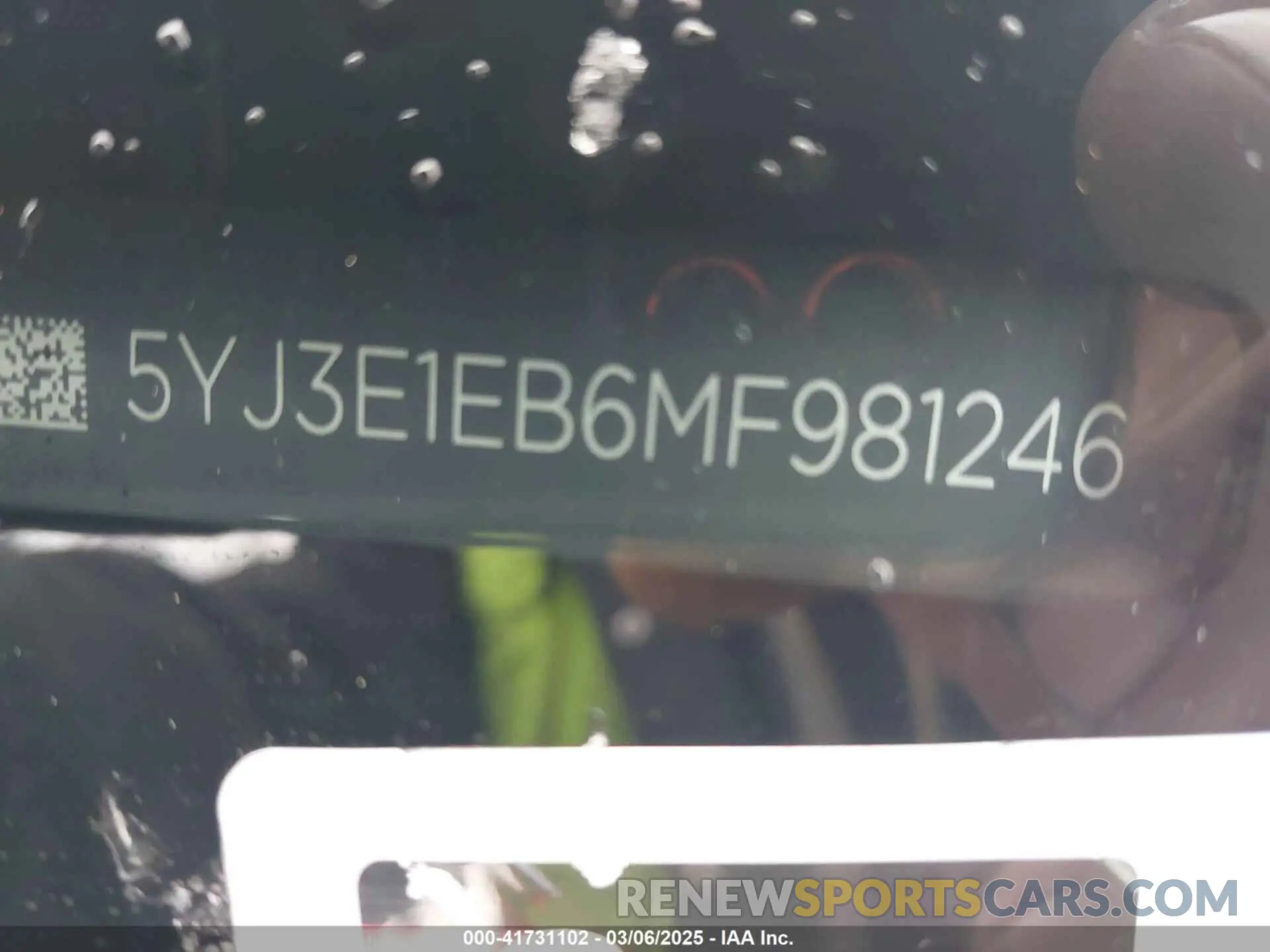 9 fotografías del automóvil dañado 5YJ3E1EB6MF981246 TESLA MODEL 3 2021