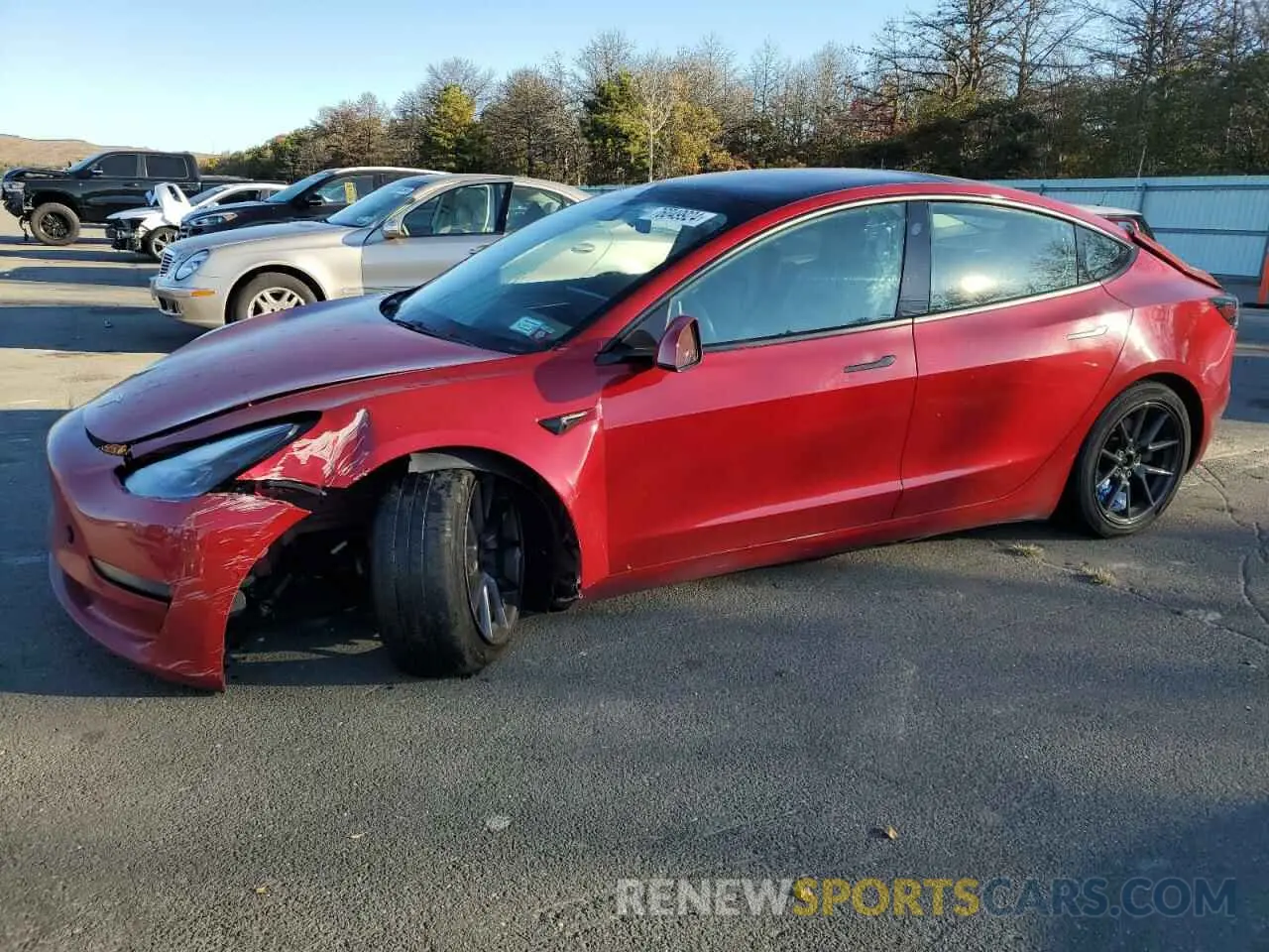 1 fotografías del automóvil dañado 5YJ3E1EB6MF988102 TESLA MODEL 3 2021