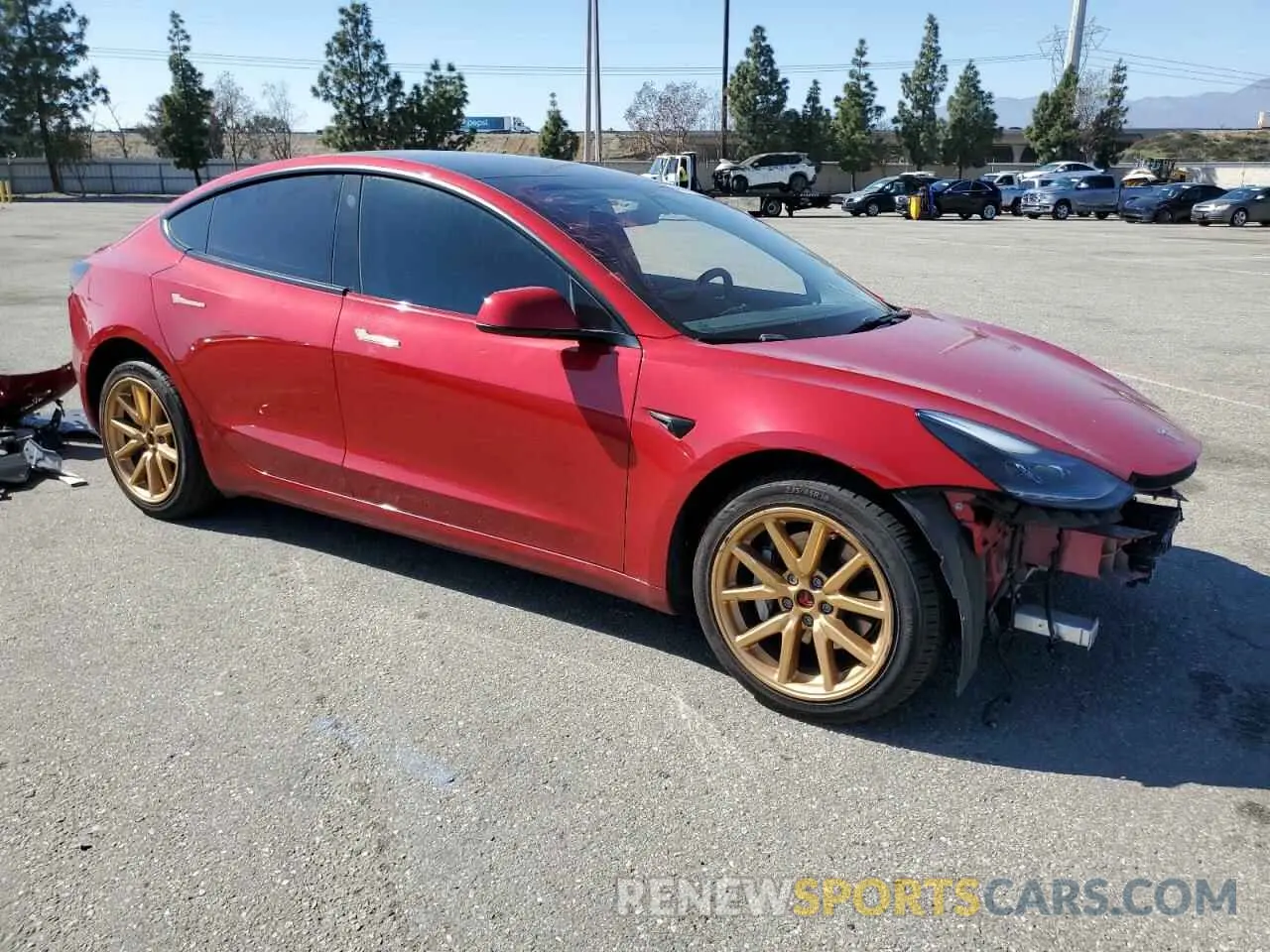 4 fotografías del automóvil dañado 5YJ3E1EB7MF002169 TESLA MODEL 3 2021