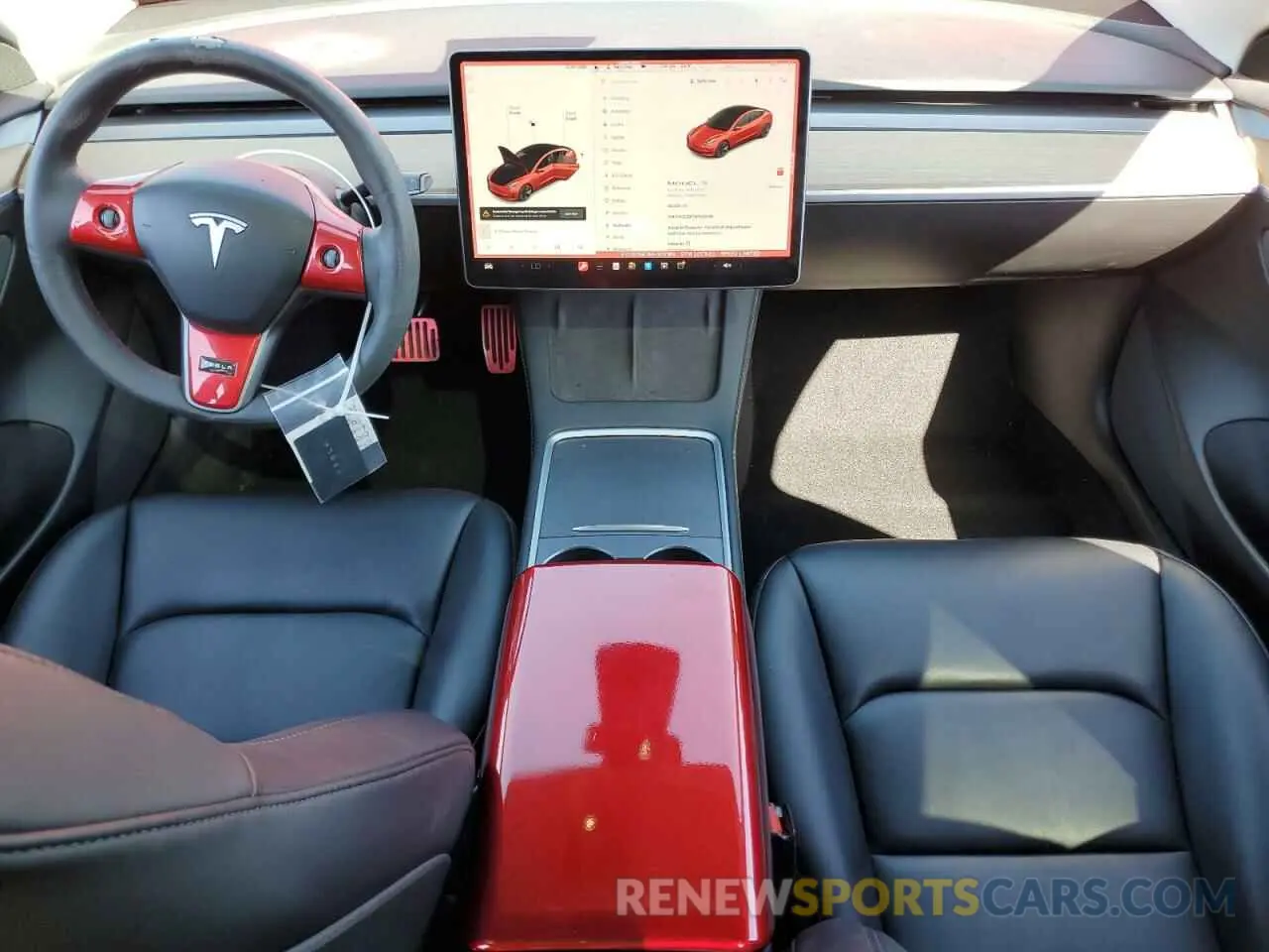 8 fotografías del automóvil dañado 5YJ3E1EB7MF002169 TESLA MODEL 3 2021