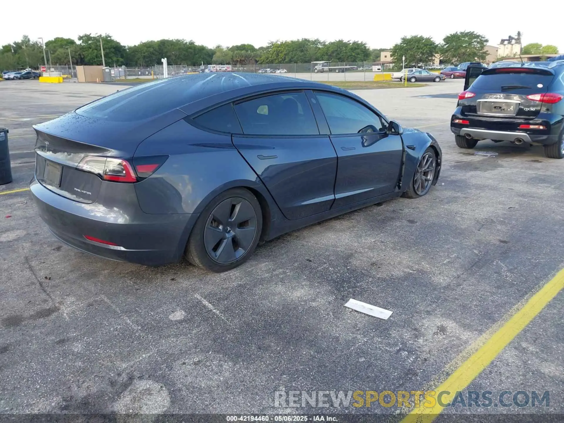 4 fotografías del automóvil dañado 5YJ3E1EB7MF030117 TESLA MODEL 3 2021