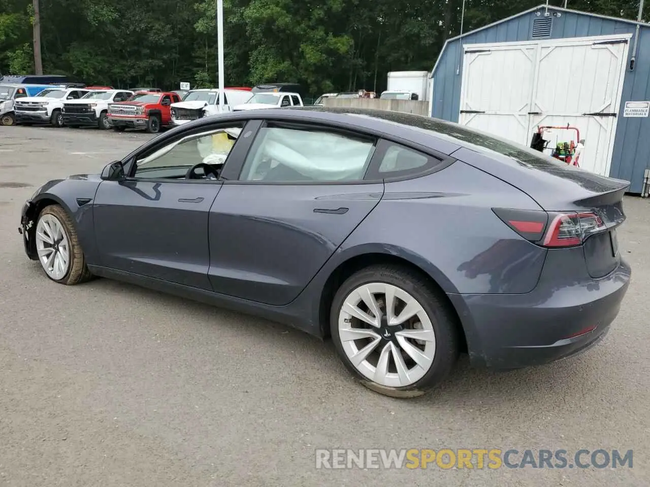 2 fotografías del automóvil dañado 5YJ3E1EB7MF031459 TESLA MODEL 3 2021