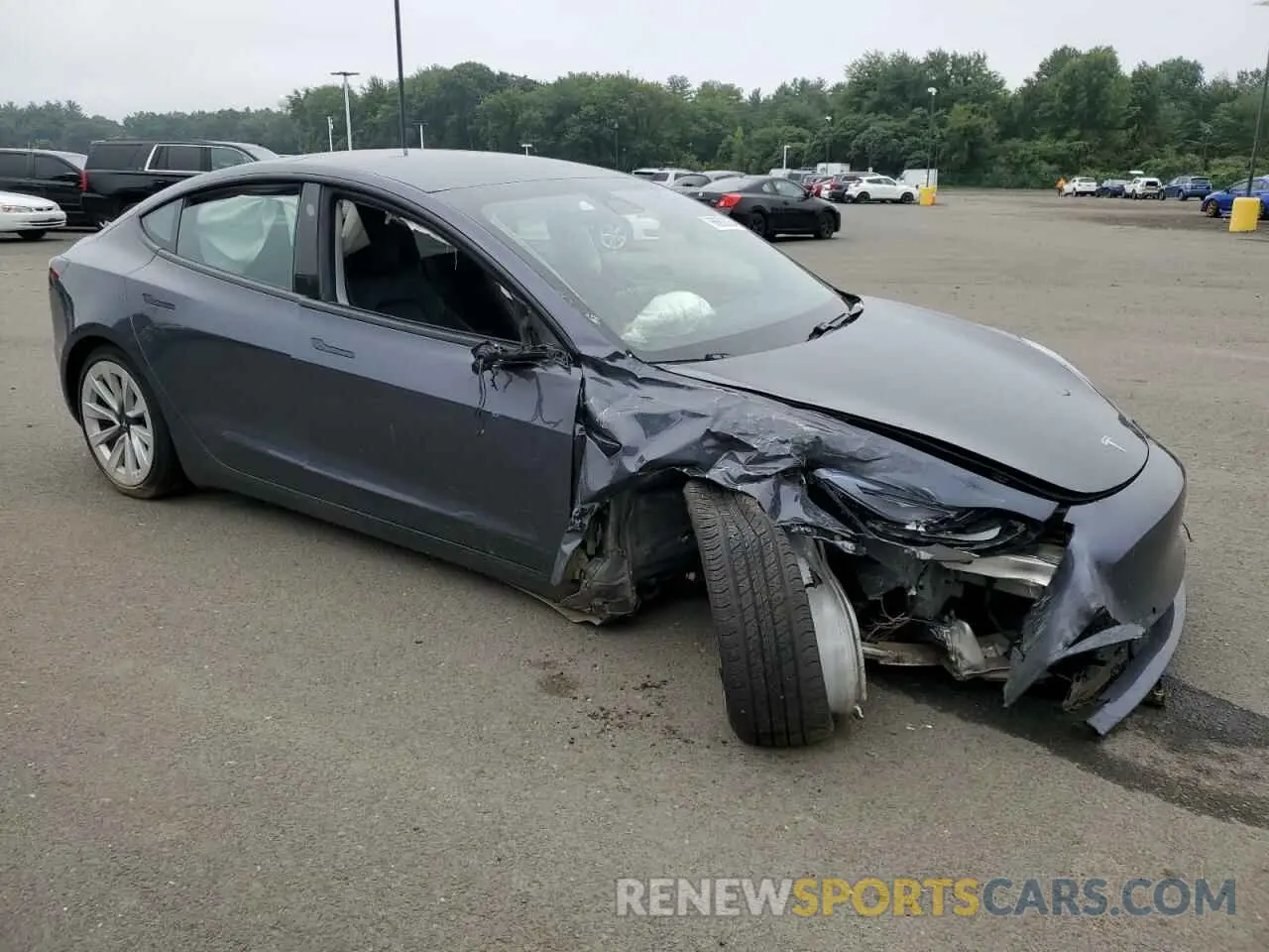 4 fotografías del automóvil dañado 5YJ3E1EB7MF031459 TESLA MODEL 3 2021