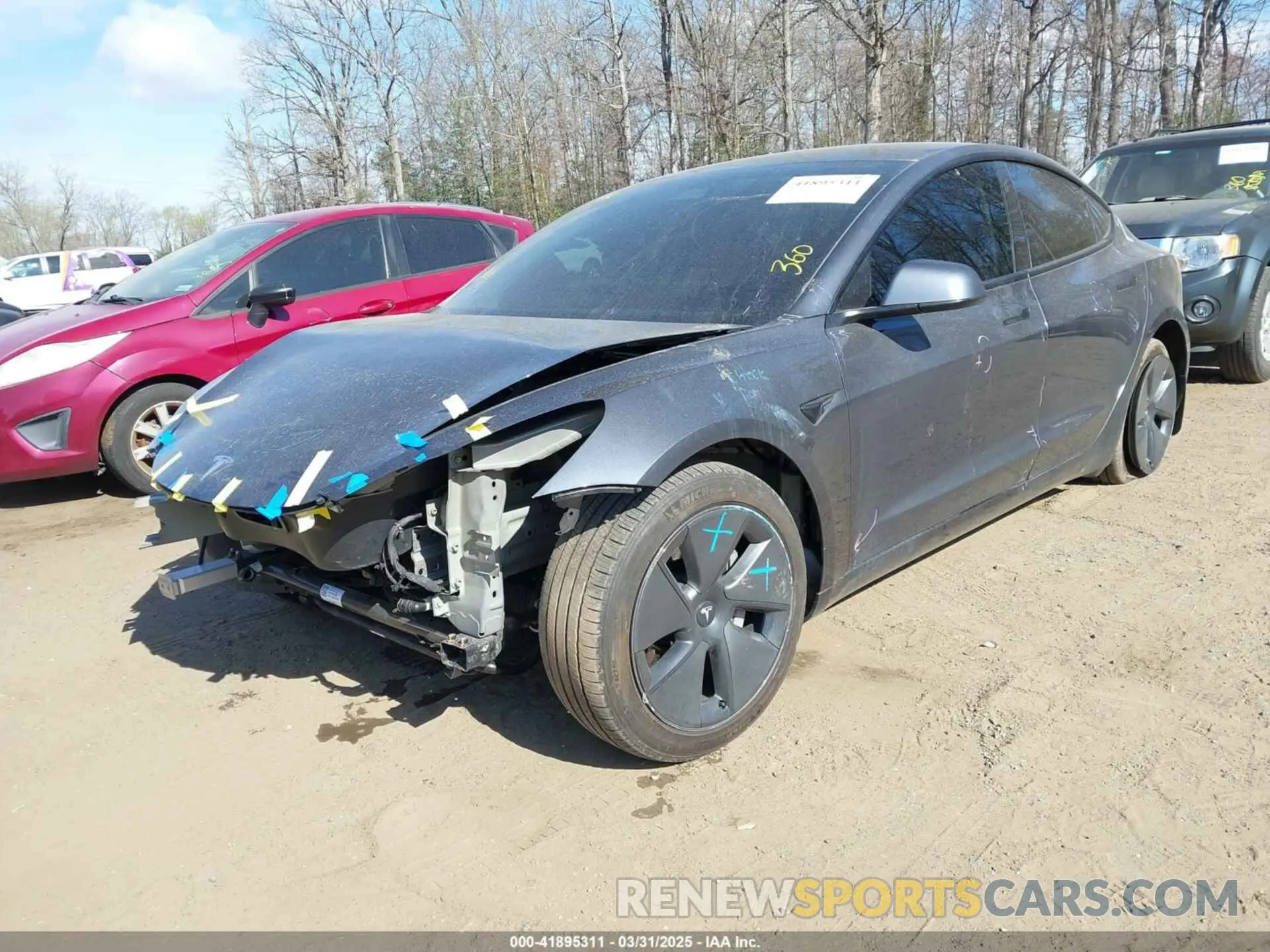 2 fotografías del automóvil dañado 5YJ3E1EB7MF050917 TESLA MODEL 3 2021