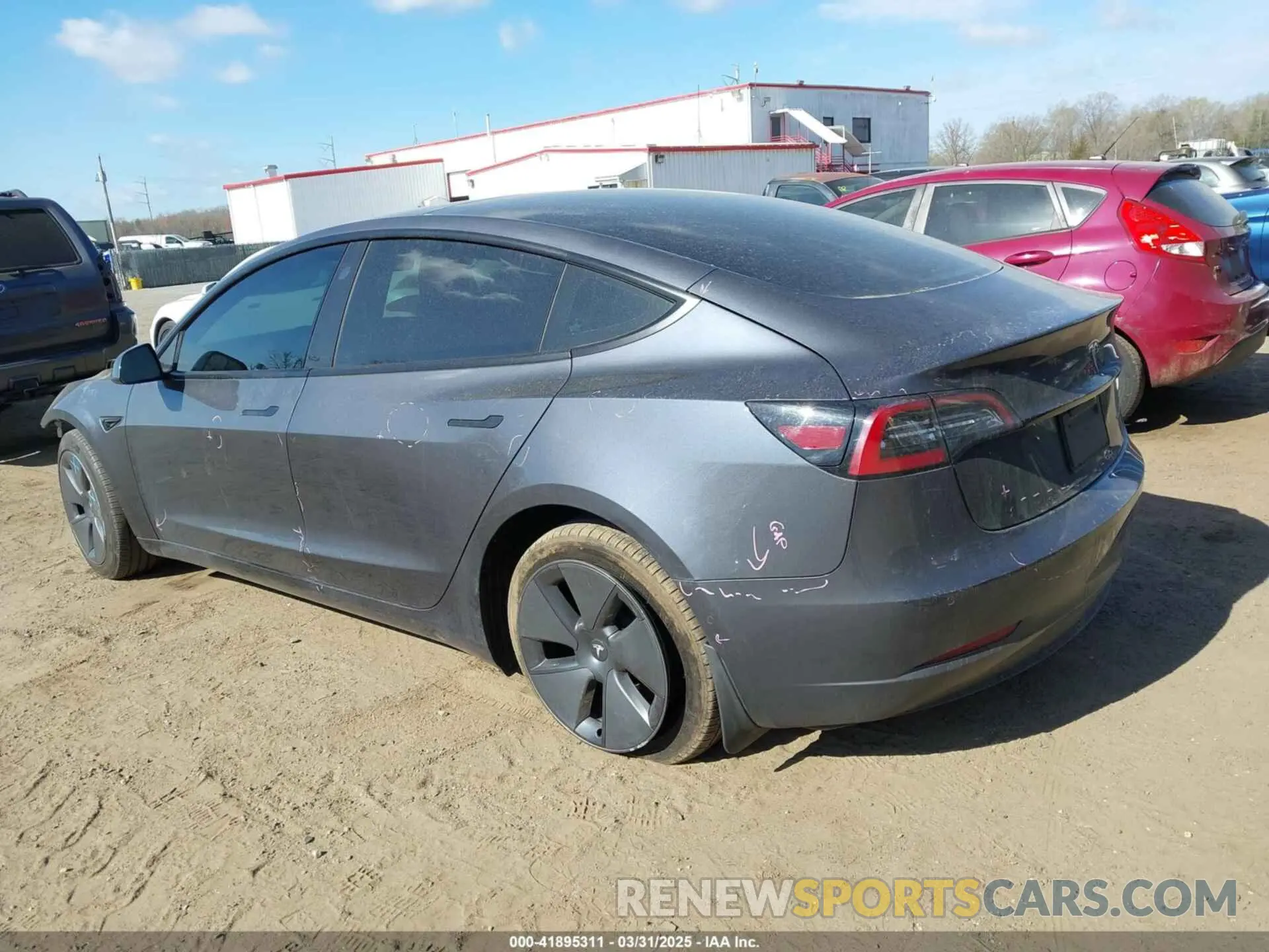 3 fotografías del automóvil dañado 5YJ3E1EB7MF050917 TESLA MODEL 3 2021