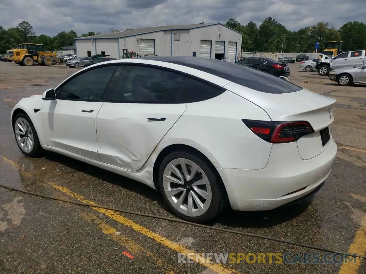 2 fotografías del automóvil dañado 5YJ3E1EB7MF055714 TESLA MODEL 3 2021